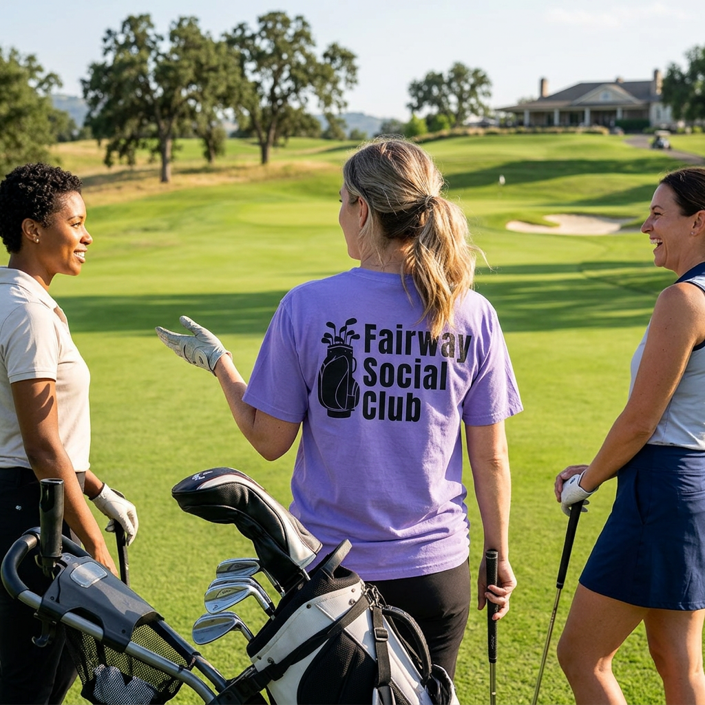 Fairway Social Club Golf T-Shirt — Pocket Logo & Back Graphic
