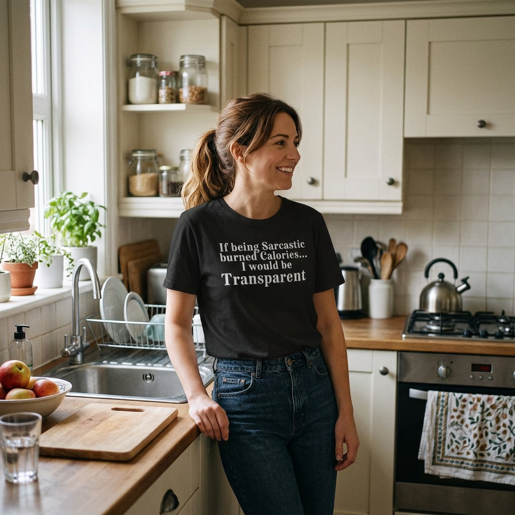 Sarcastic Calories T-Shirt — "If being Sarcastic burned Calories... I would be Transparent"