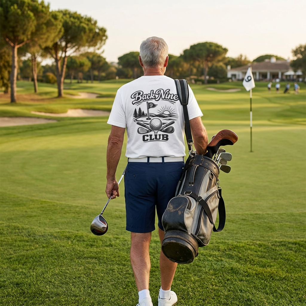 Golf Back Nine Club T-Shirt — Vintage 9-Hole Golf Design