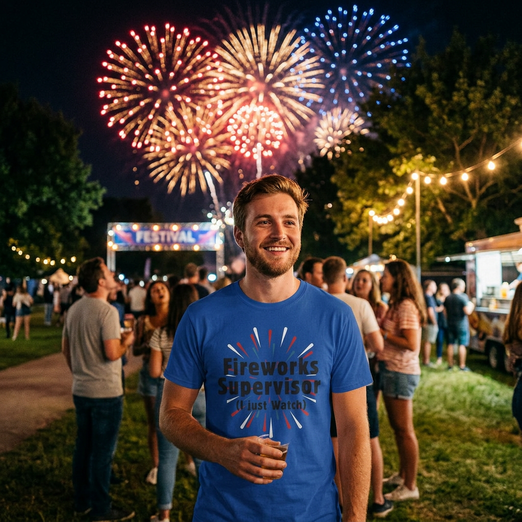 Fireworks Supervisor T-Shirt (I Just Watch) — Patriotic 4th of July Tee