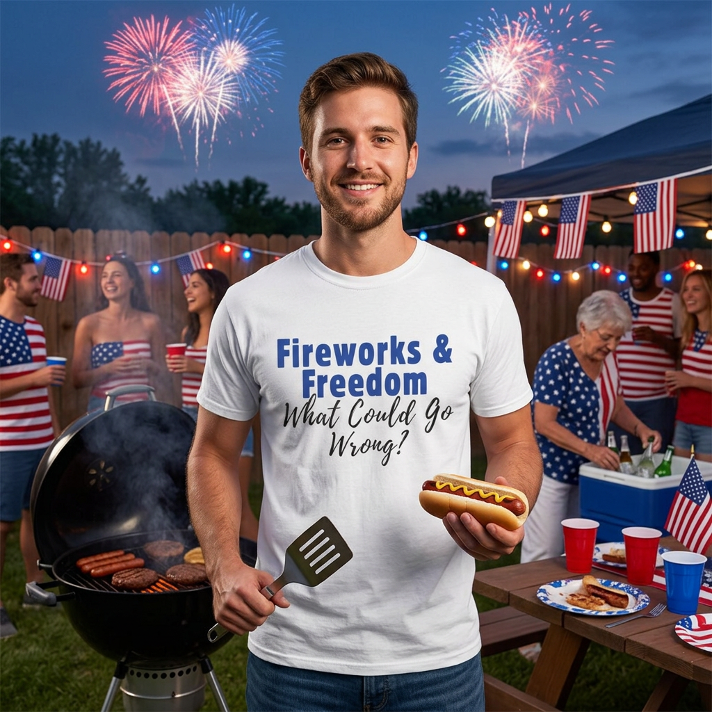 Fireworks & Freedom T-Shirt — "What Could Go Wrong?" Patriotic 4th of July Tee