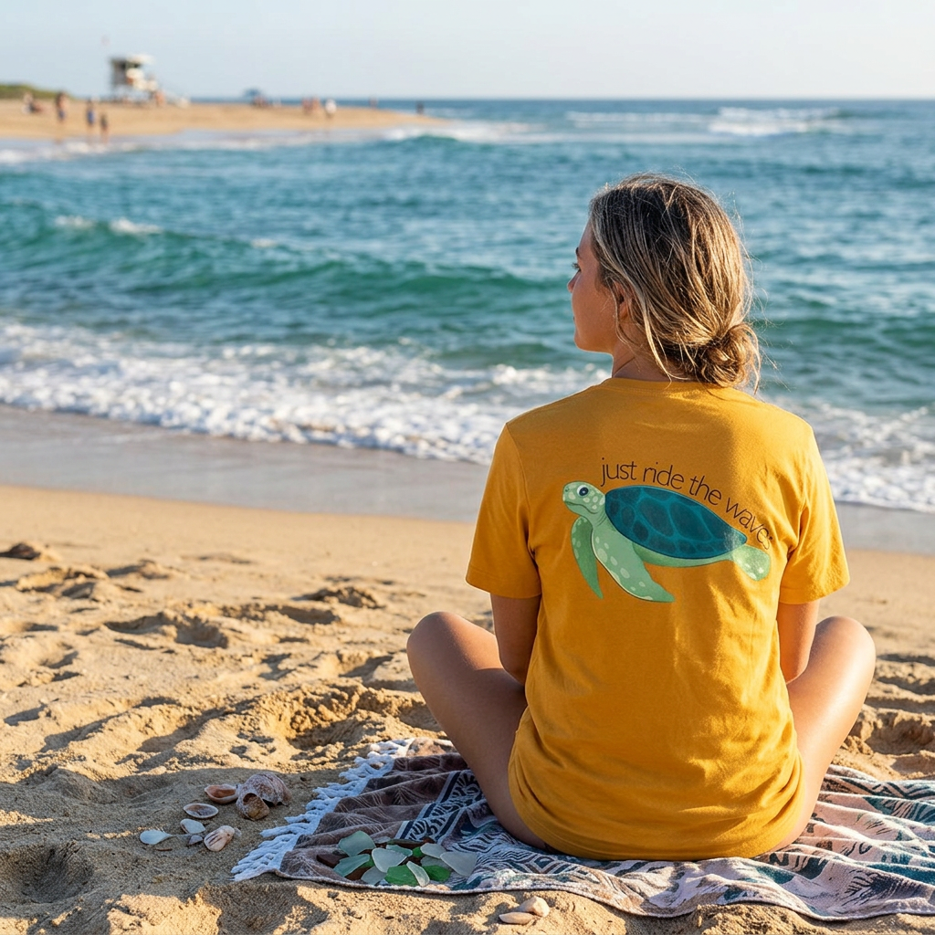 Sea Turtle 'Just Ride the Waves' Tee