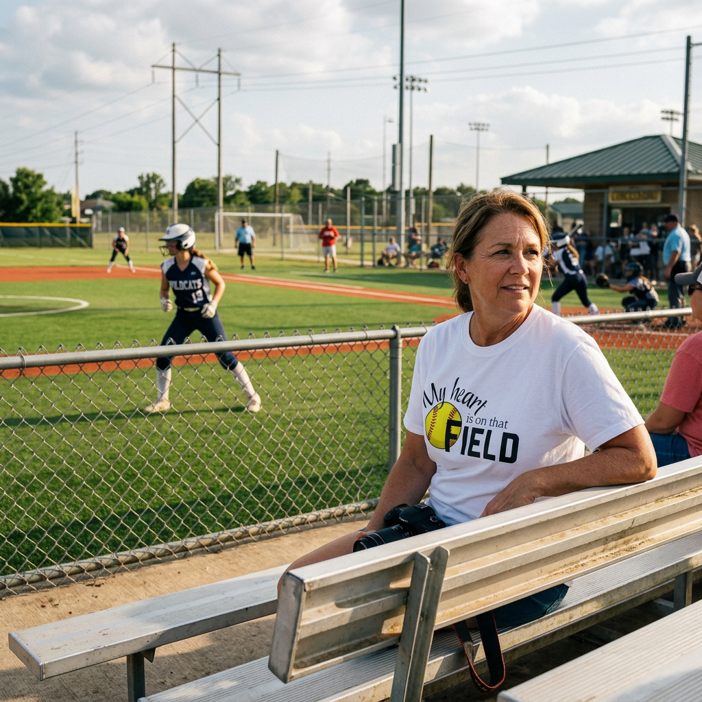 Softball 'My Heart Is On That Field' Softball T-Shirt