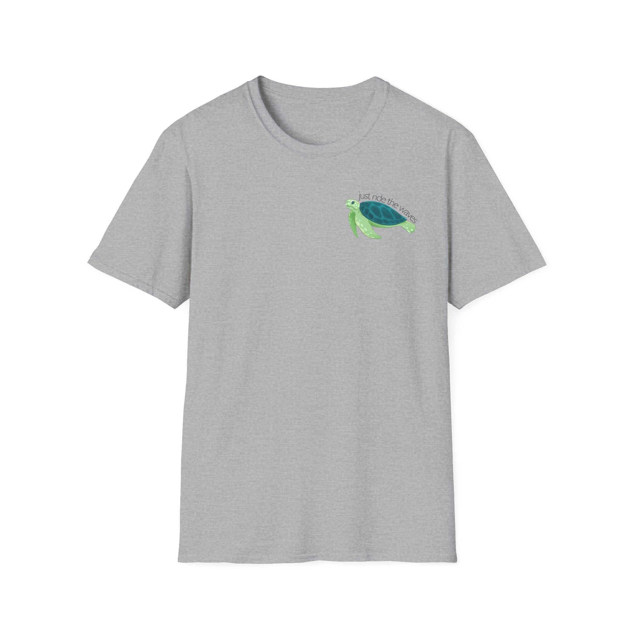 Sea Turtle T-Shirt — "Just Ride the Waves" Relaxed Coastal Tee