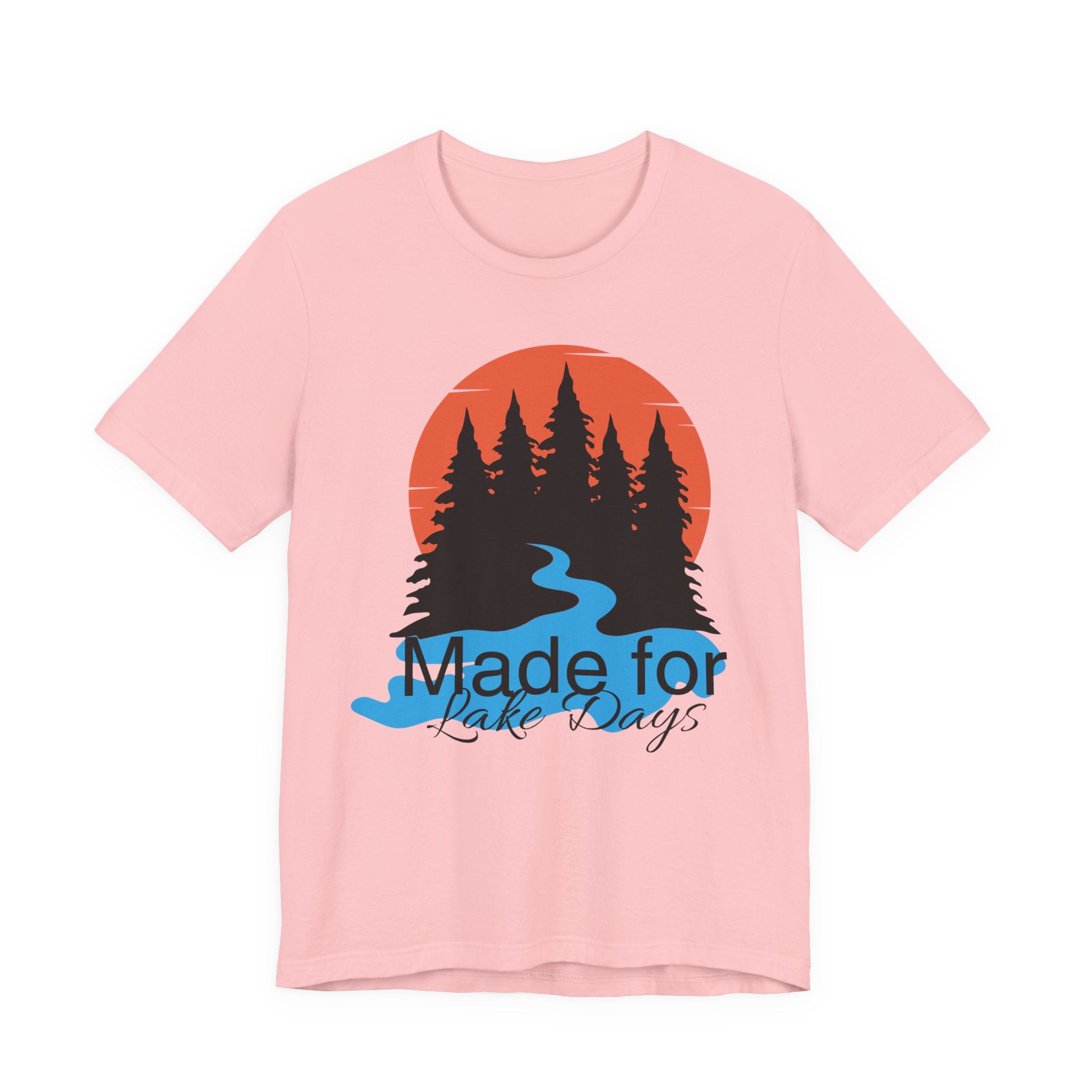 Made for Lake Days T-Shirt — Retro Sunset Pines & River Outdoor Tee