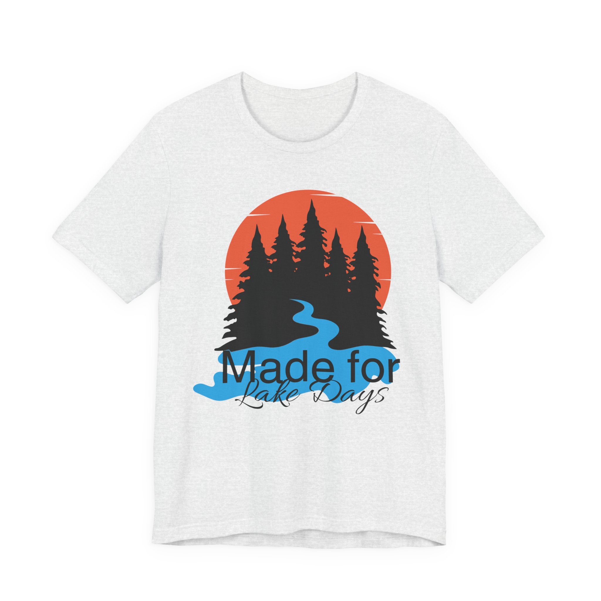 Made for Lake Days T-Shirt — Retro Sunset Pines & River Outdoor Tee