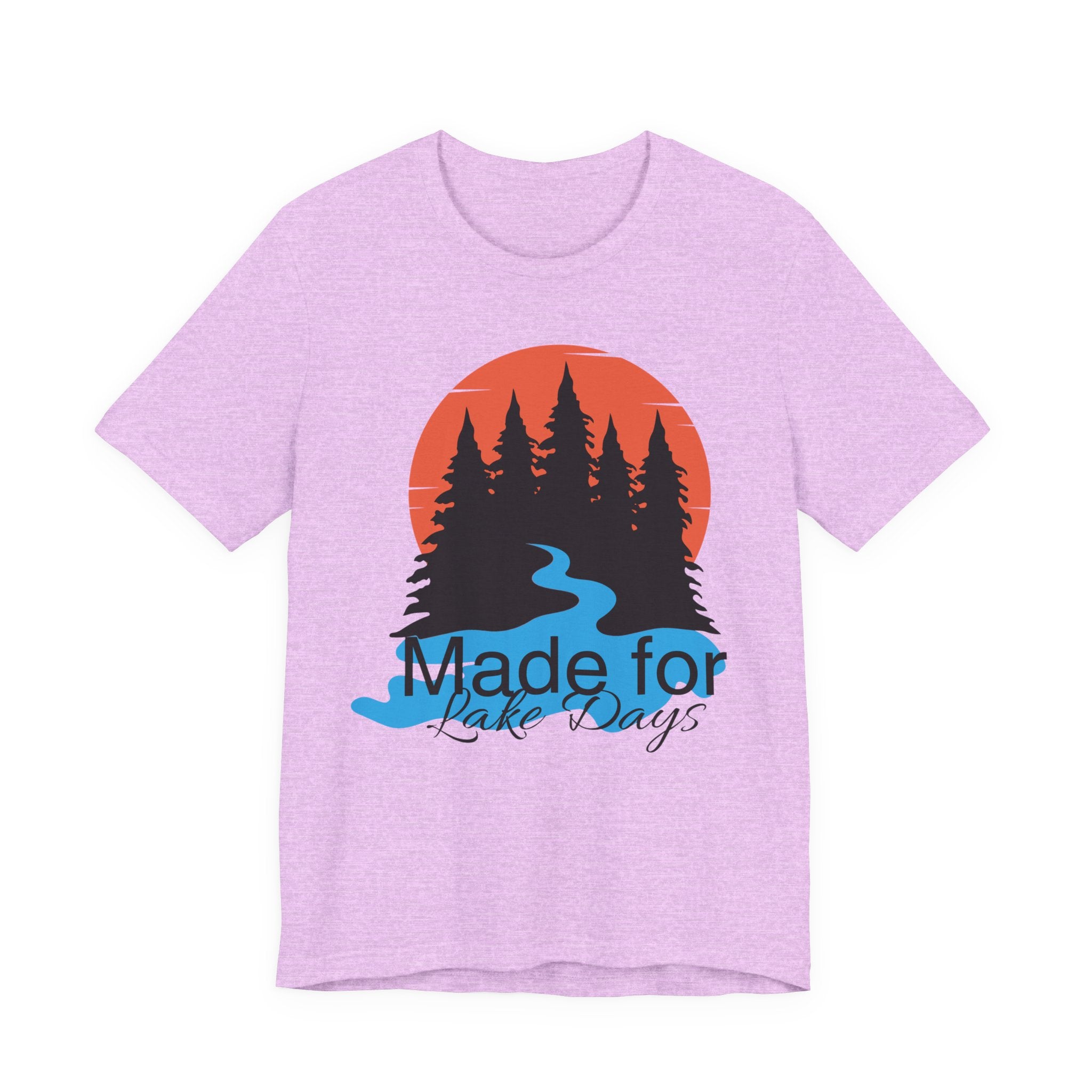 Made for Lake Days T-Shirt — Retro Sunset Pines & River Outdoor Tee
