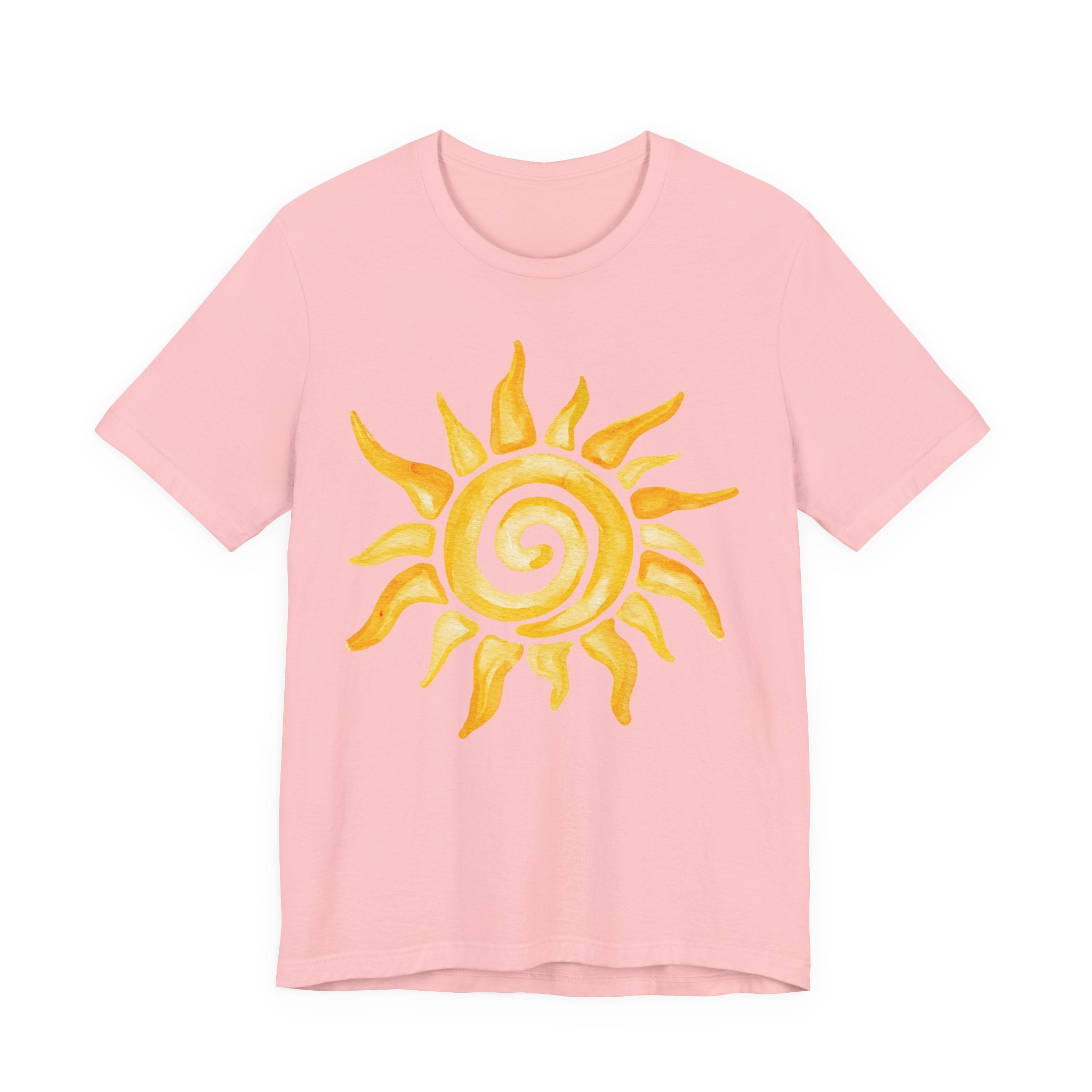 Sunshine Spiral T-Shirt — Watercolor Yellow Sun Graphic Tee