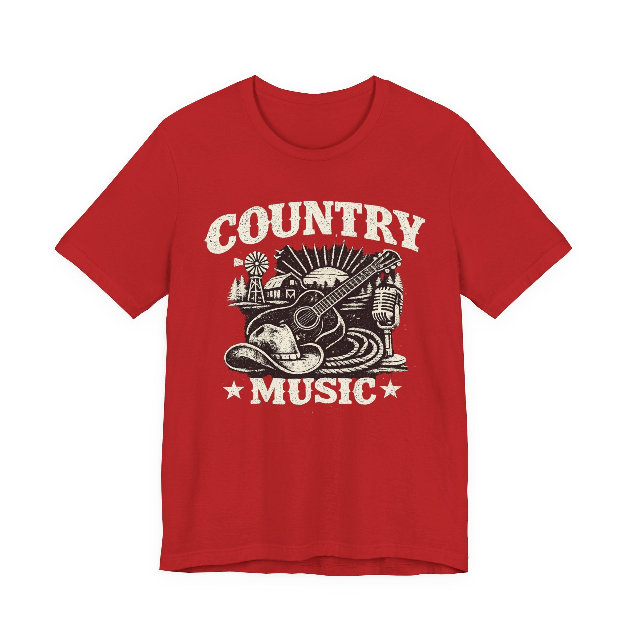 Country Music Graphic Tee – Vintage Guitar & Boots Western T‑Shirt