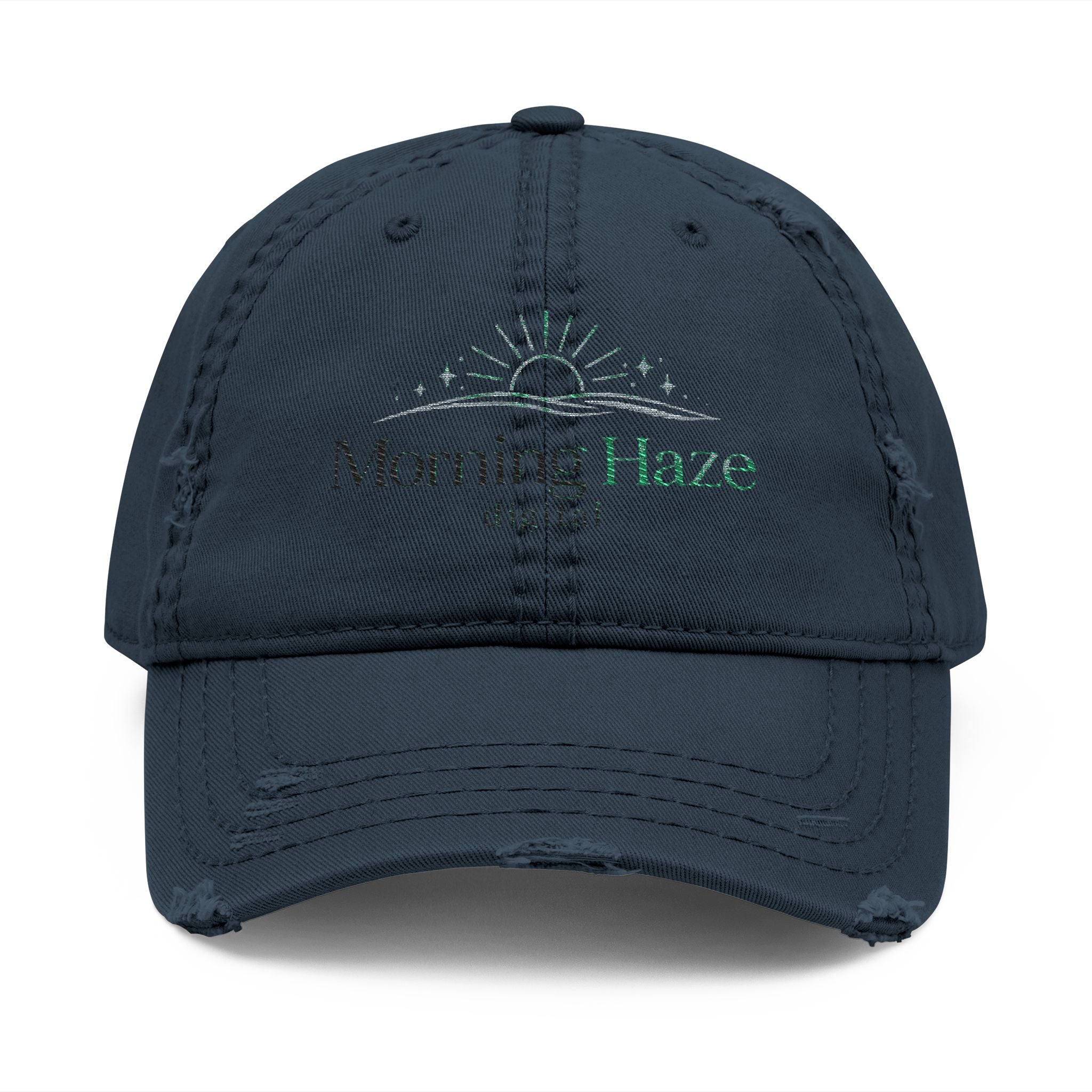 Morning Haze Embroidered Distressed Dad Hat