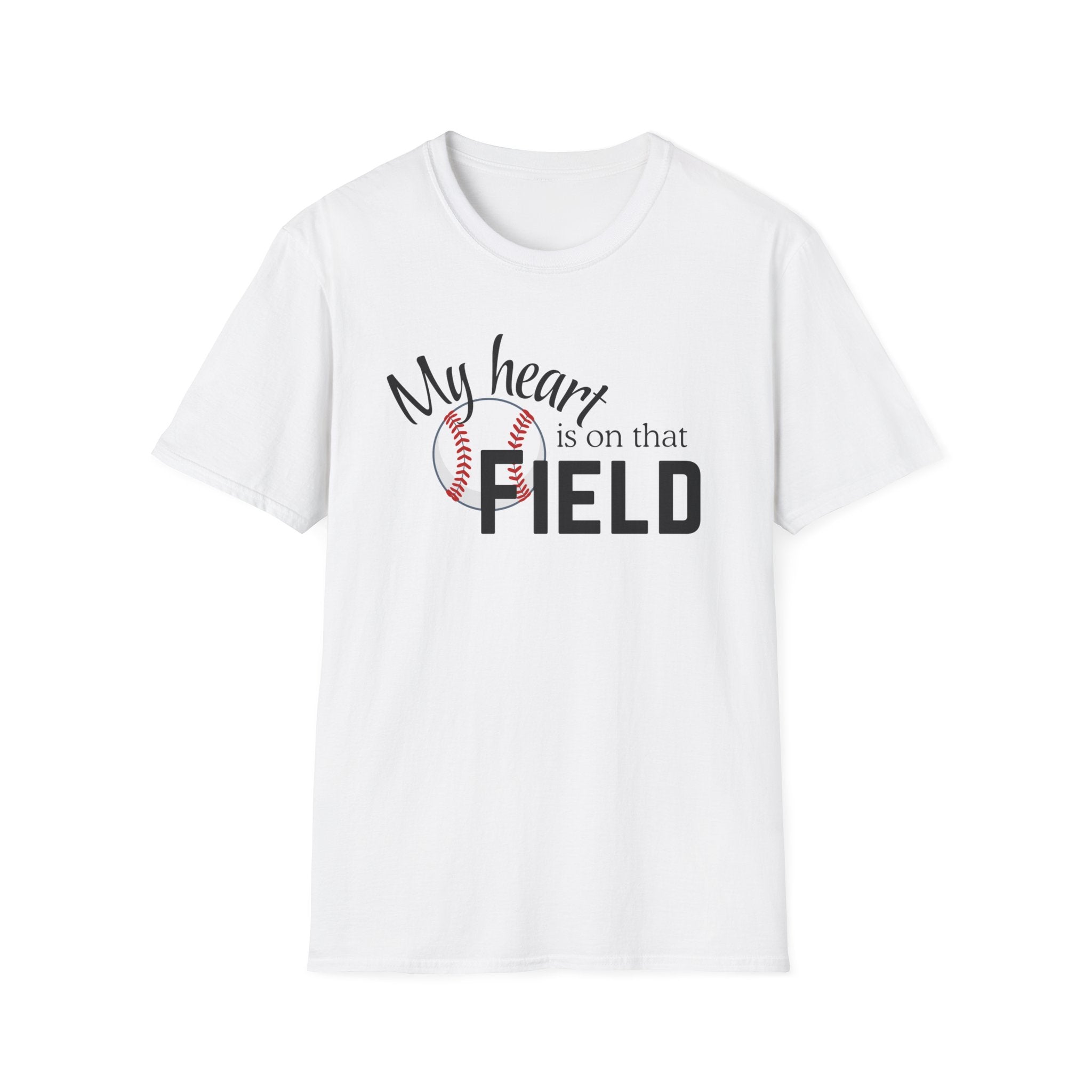 Baseball Tee – “My Heart Is On That Field” Graphic T-Shirt