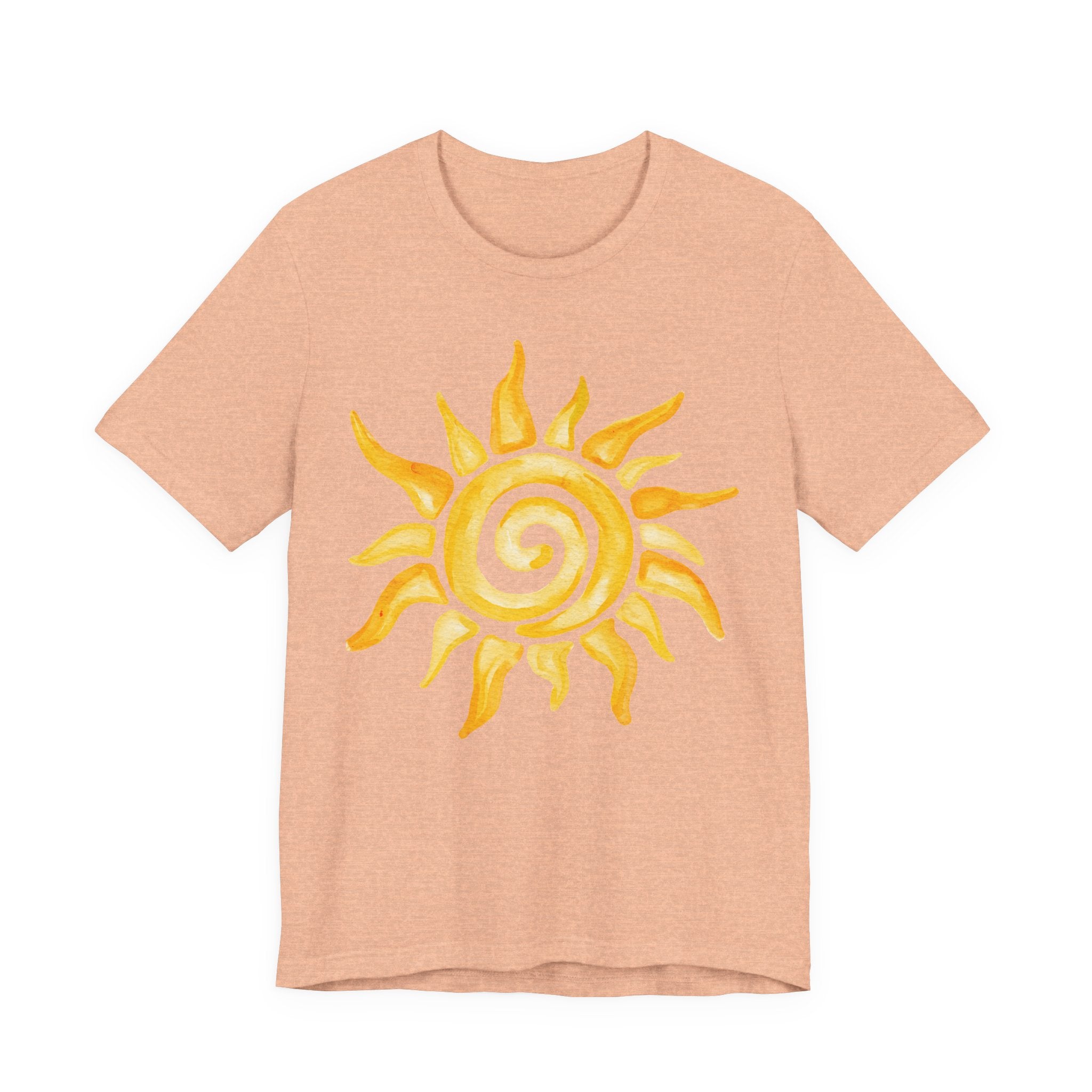 Sunshine Spiral T-Shirt — Watercolor Yellow Sun Graphic Tee