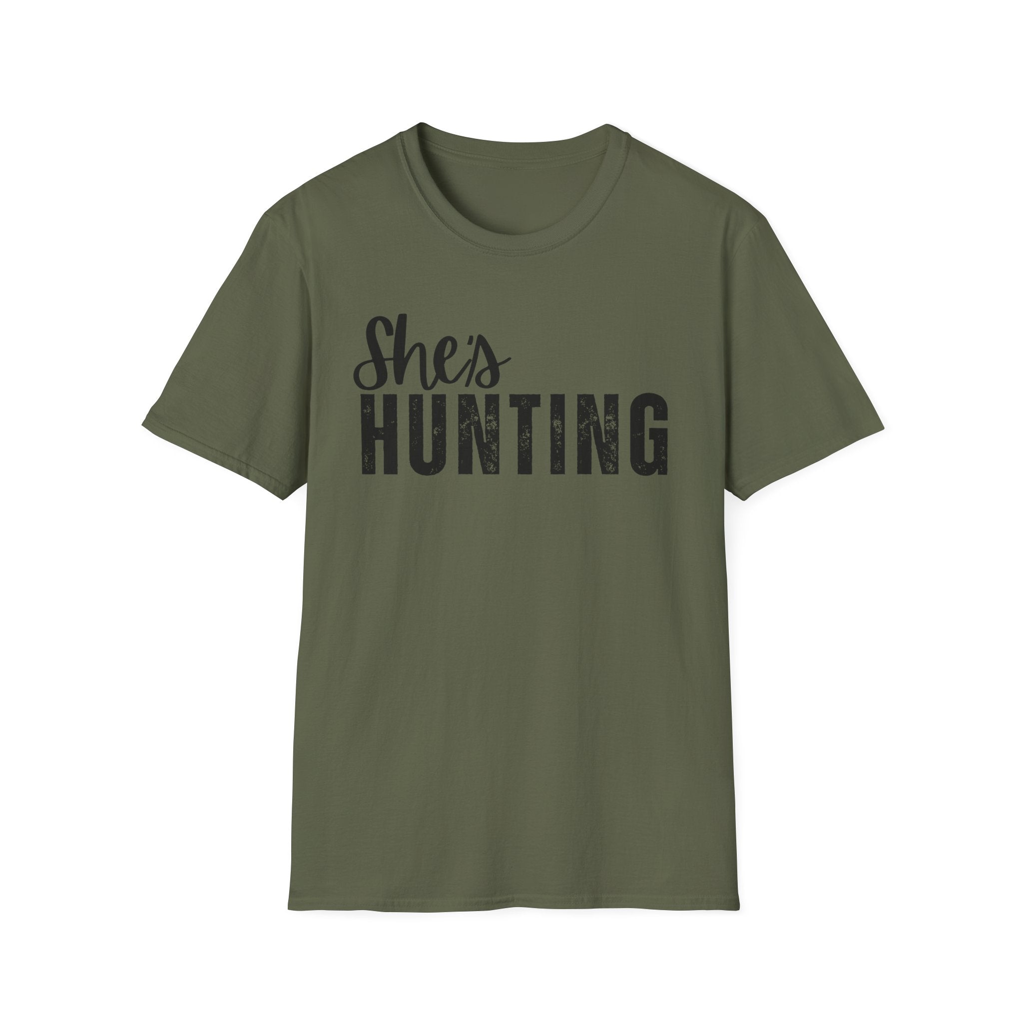 She's Hunting T-Shirt — Women's Hunting Tee, Rustic Outdoors Graphic Shirt
