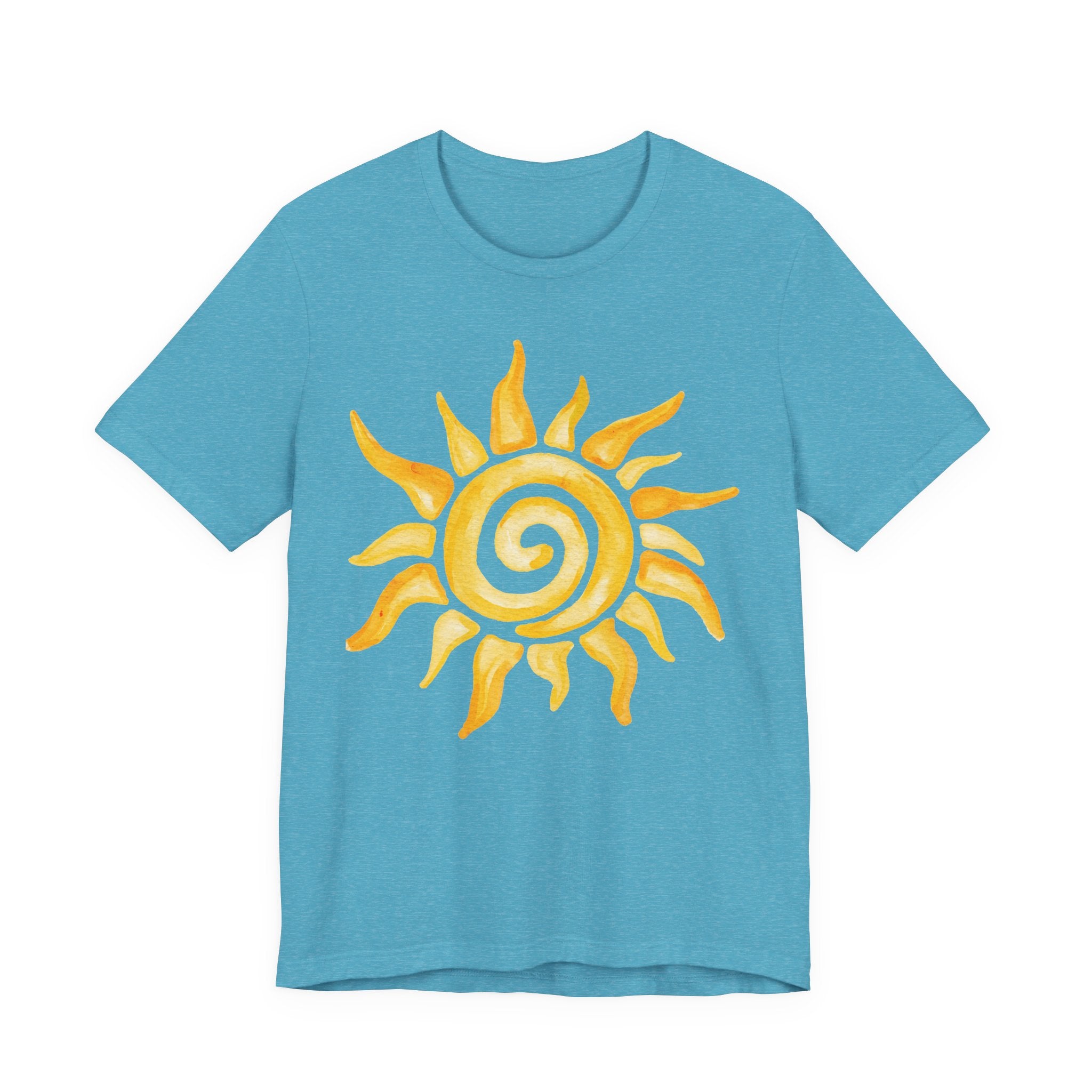 Sunshine Spiral T-Shirt — Watercolor Yellow Sun Graphic Tee
