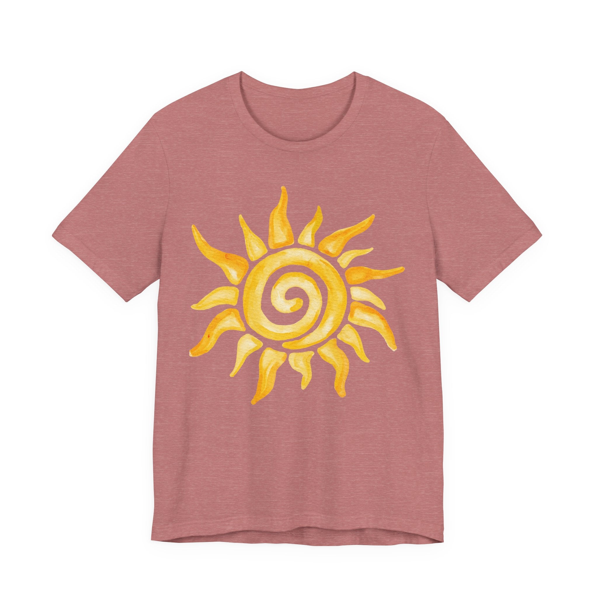 Sunshine Spiral T-Shirt — Watercolor Yellow Sun Graphic Tee