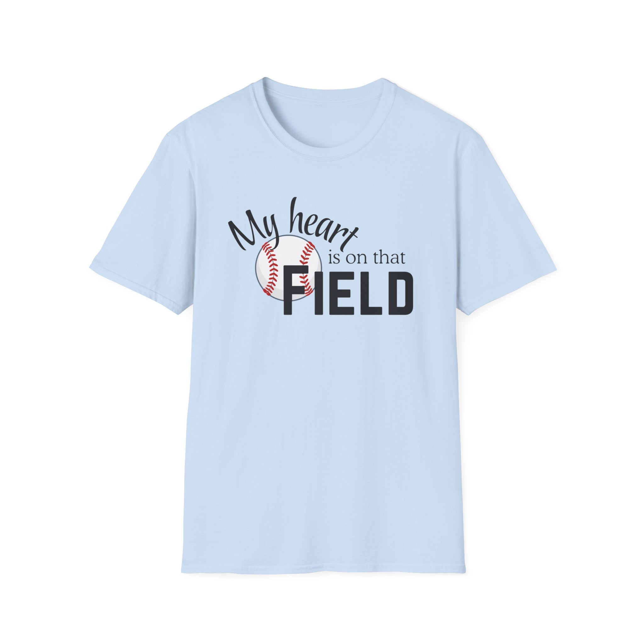 Baseball Tee – “My Heart Is On That Field” Graphic T-Shirt