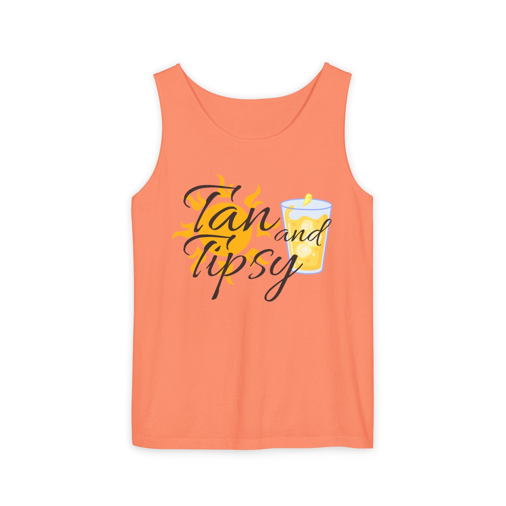 Tan and Tipsy Tank Top — Funny Beach Vacation Drink Shirt