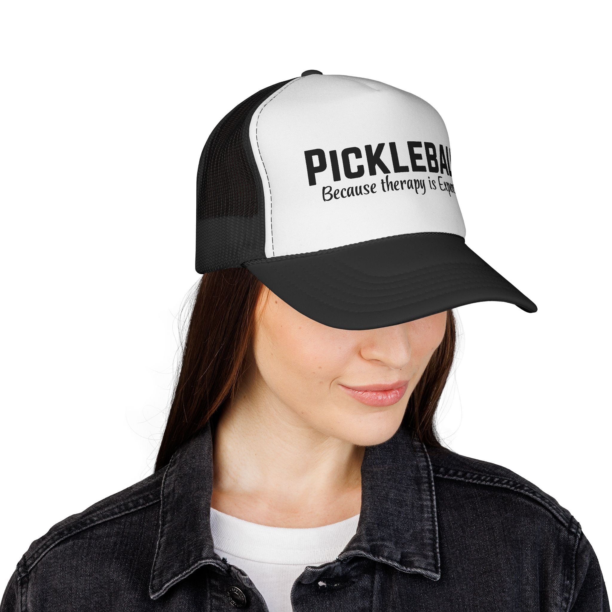 Pickleball Trucker Hat - "Because Therapy Is Expensive" Mesh Cap