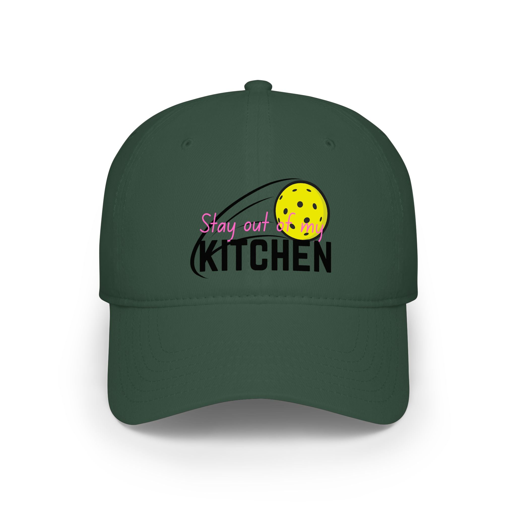 Baseball Cap — "Stay Out Kitchen" Pizza Slice Embroidered Red Cap