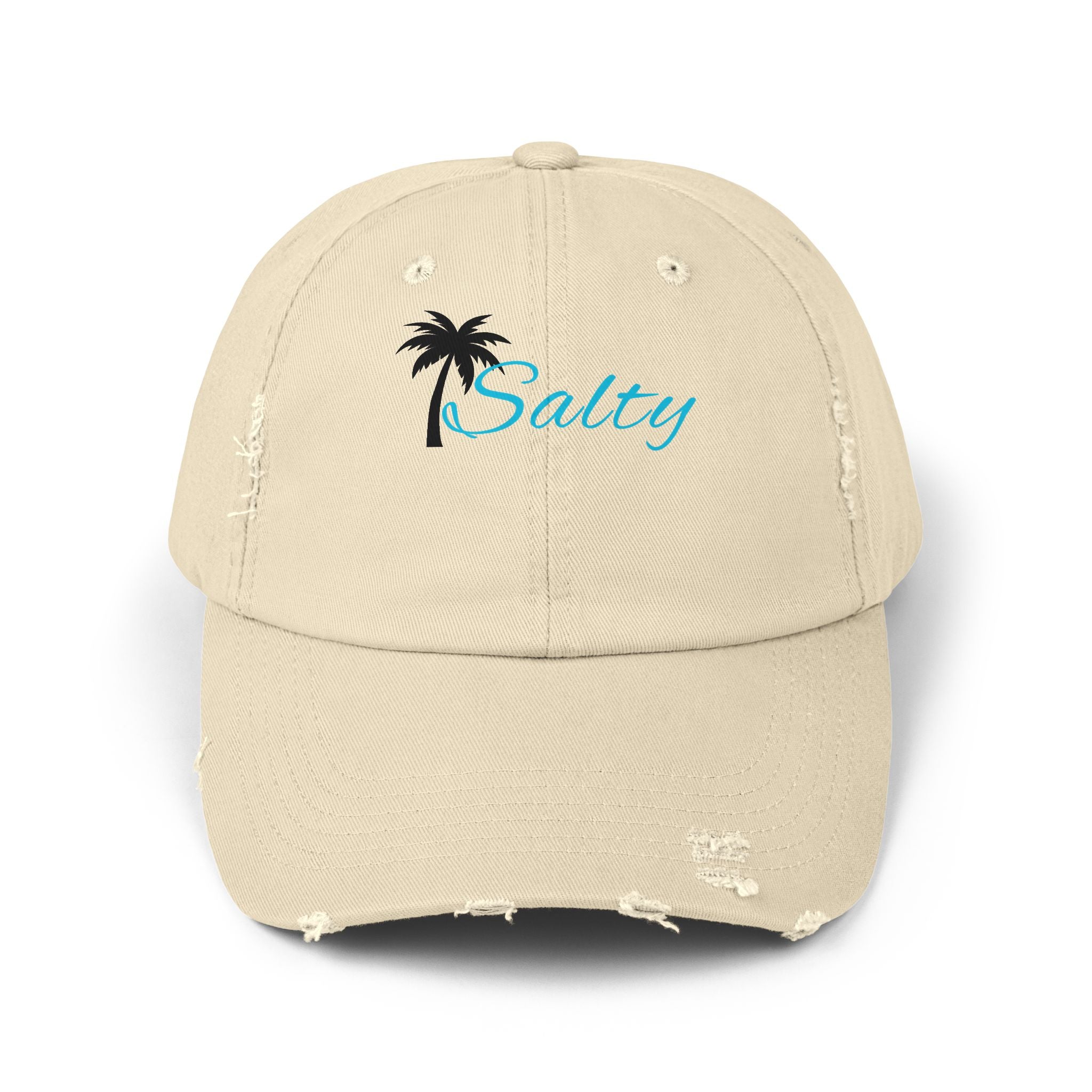 Salty Palm Distressed Cap — Beachy Vintage Dad Hat