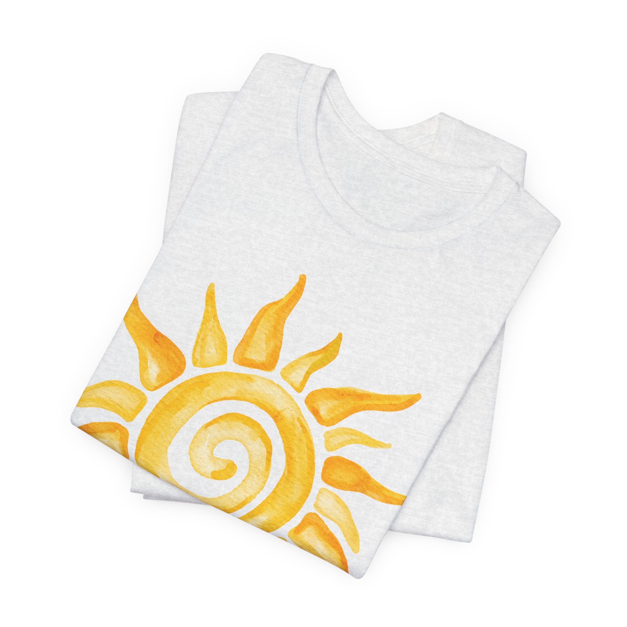 Sunshine Spiral T-Shirt — Watercolor Yellow Sun Graphic Tee