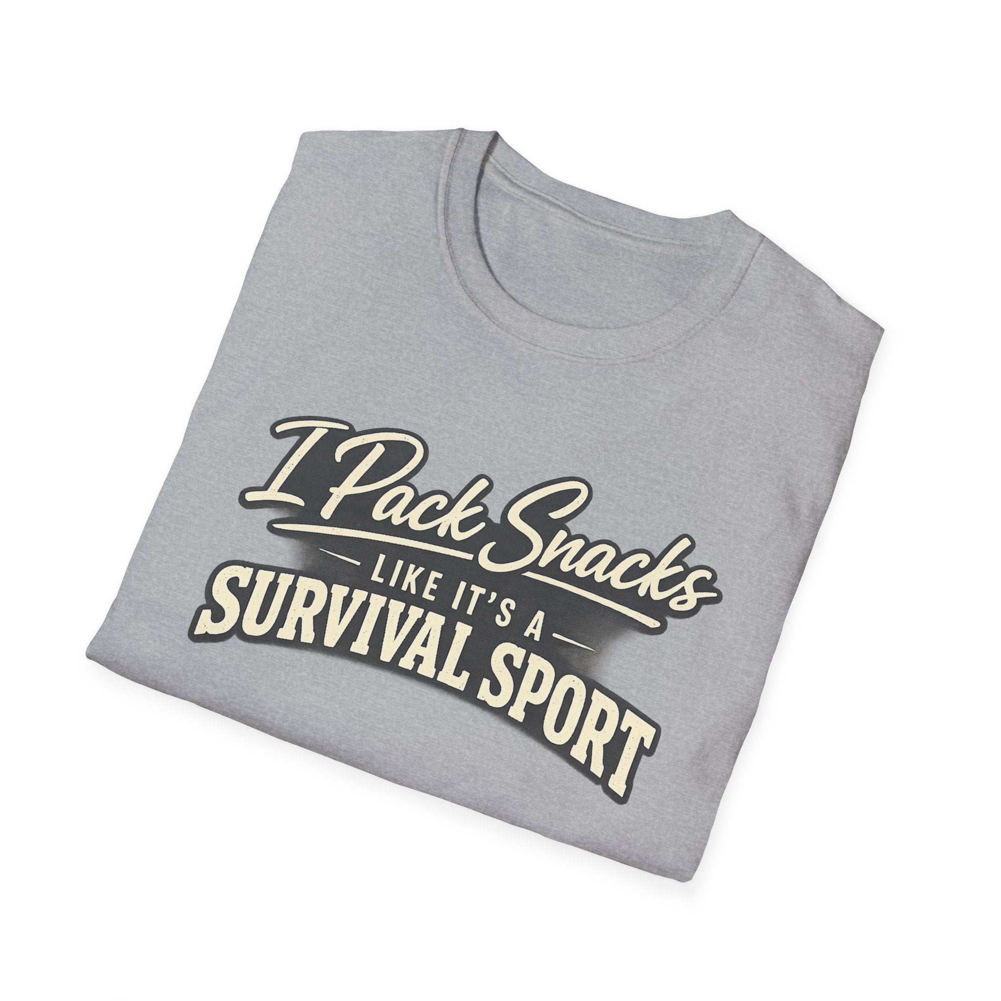 I Pack Snacks Like It’s a Survival Sport T-Shirt — Funny Snack Lover Graphic Tee