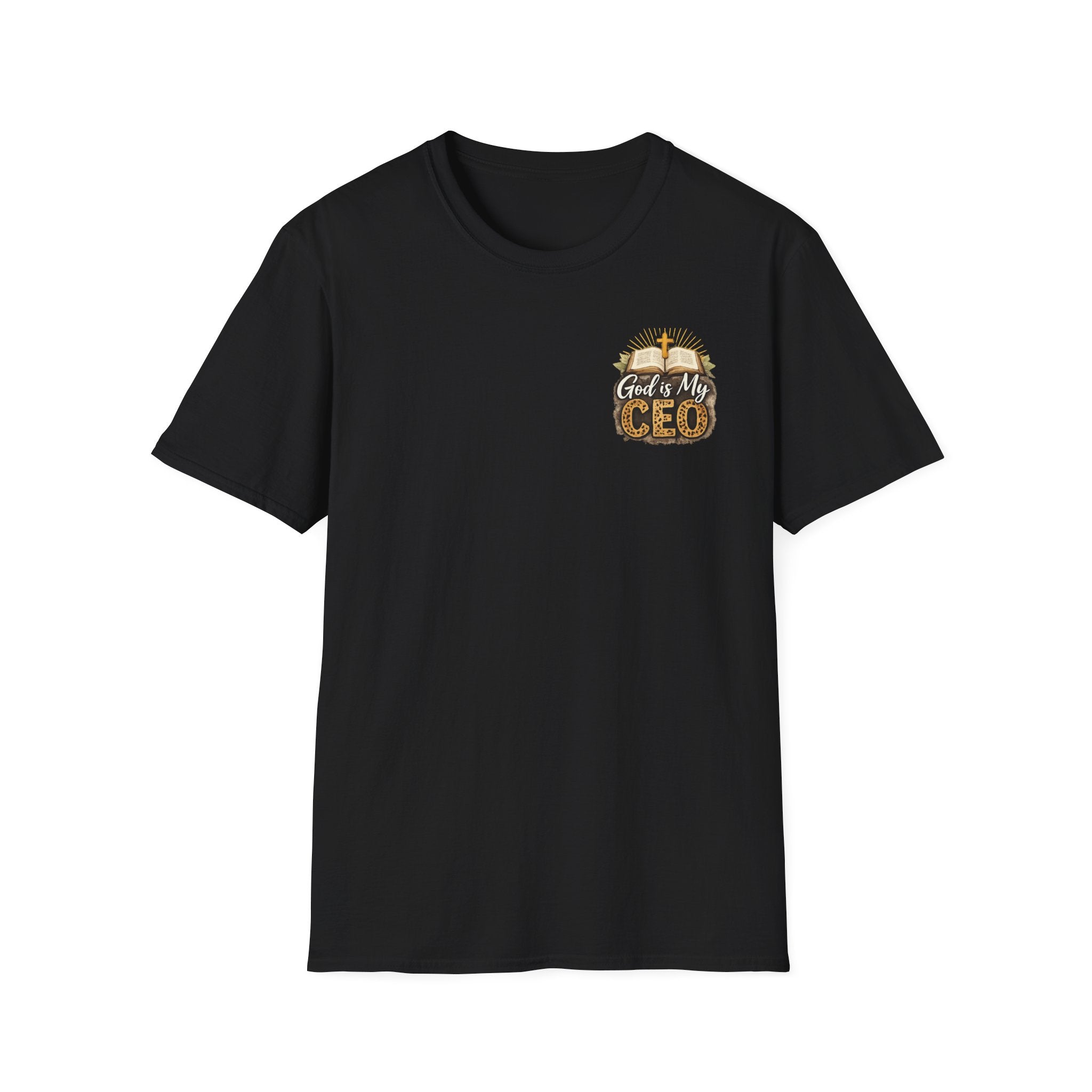 God Is My CEO T-Shirt — Faith-Driven Christian Tee with Bible & Cross Design