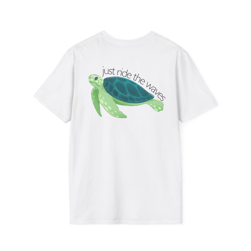 Sea Turtle T-Shirt — "Just Ride the Waves" Relaxed Coastal Tee