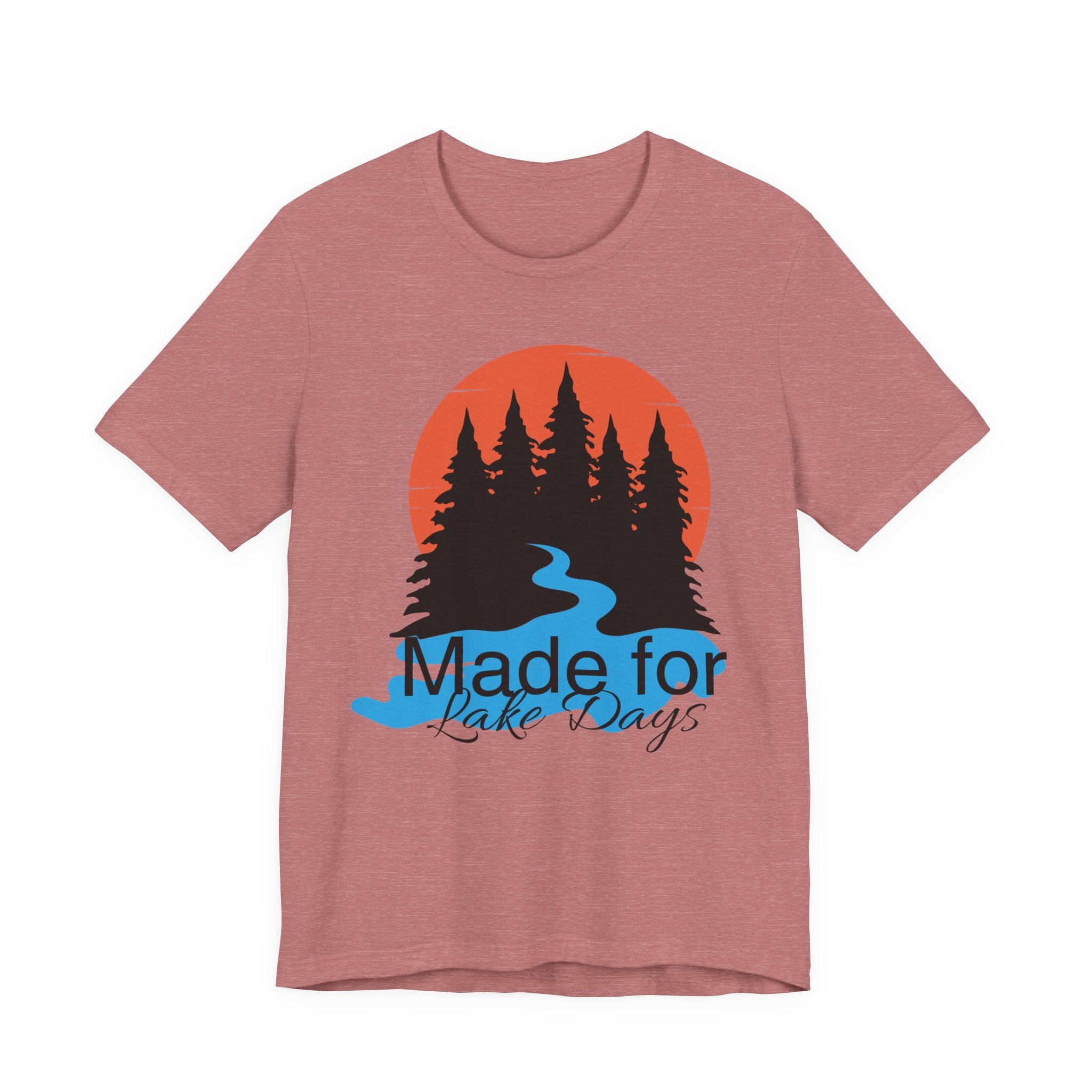 Made for Lake Days T-Shirt — Retro Sunset Pines & River Outdoor Tee