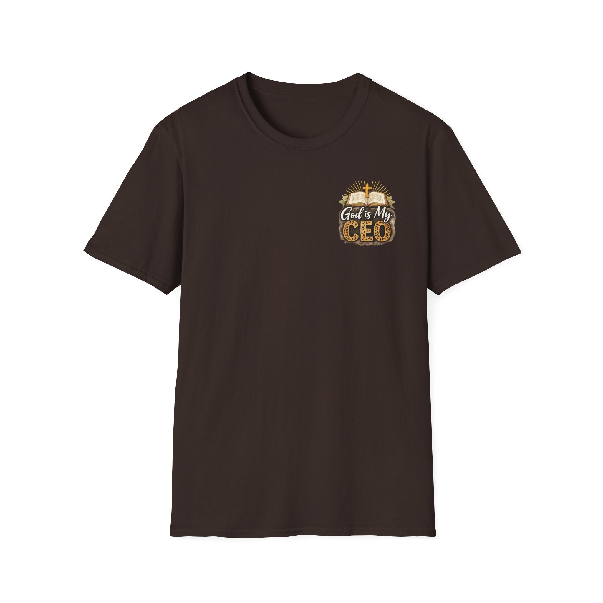 God Is My CEO T-Shirt — Faith-Driven Christian Tee with Bible & Cross Design