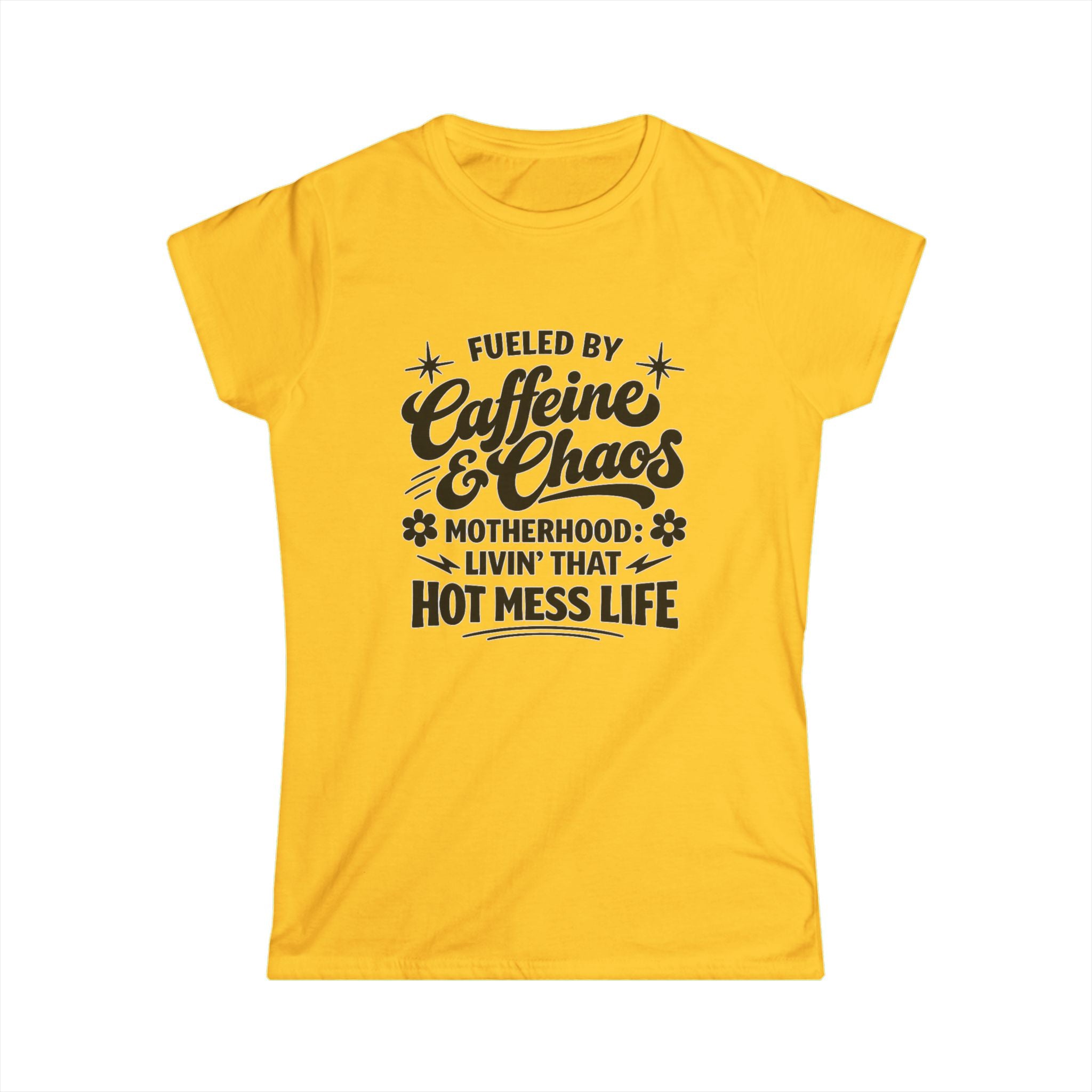 Caffeine & Chaos Mom T‑Shirt — "Fueled by Caffeine & Chaos" Motherhood Tee