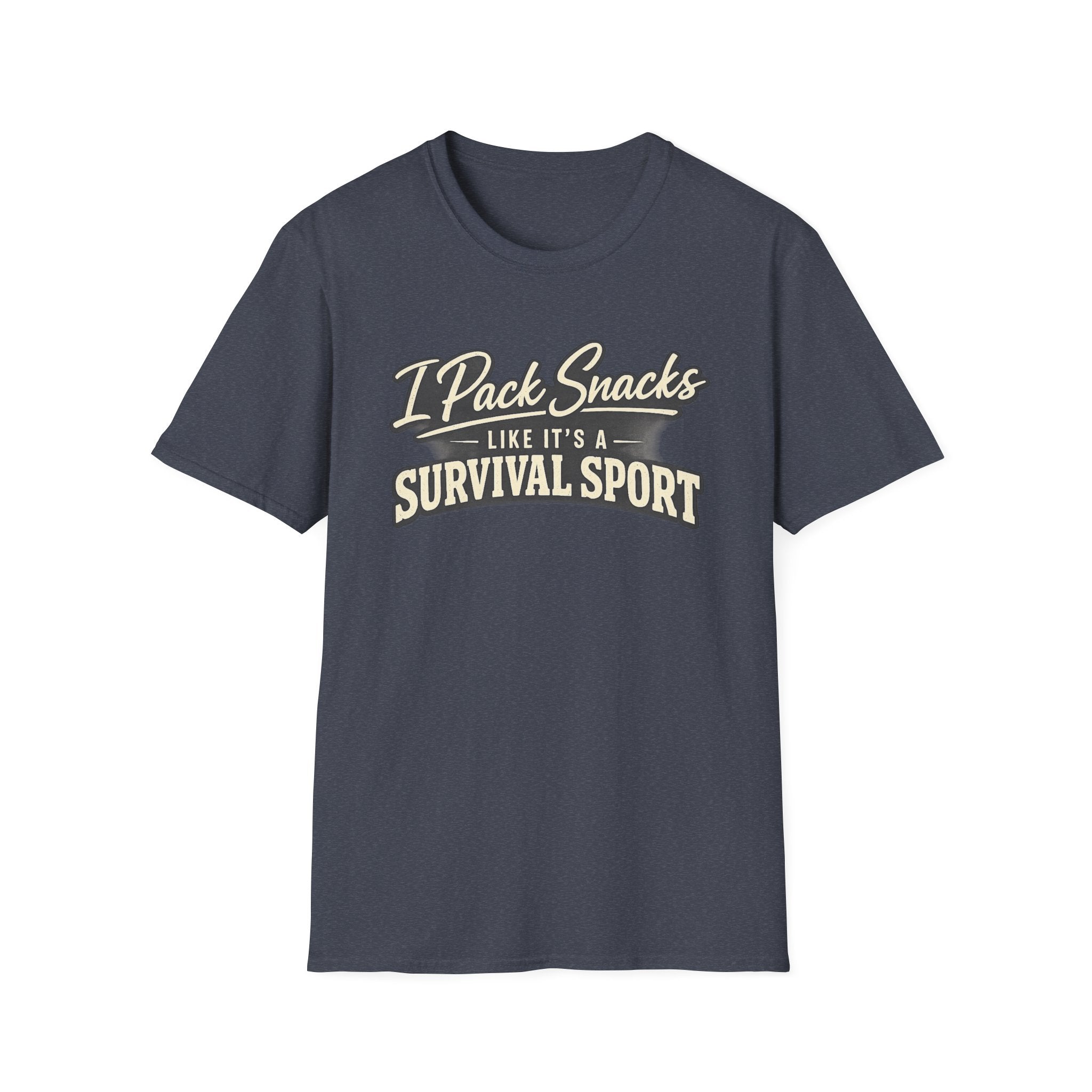 I Pack Snacks Like It’s a Survival Sport T-Shirt — Funny Snack Lover Graphic Tee