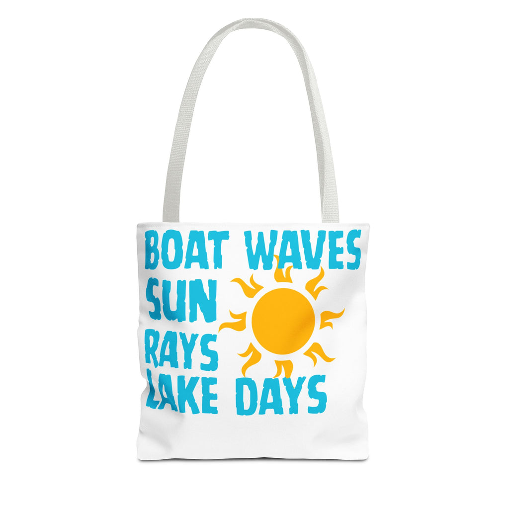 Lake Days Tote Bag — "Boat Waves Sun Rays" Summer Beach Tote