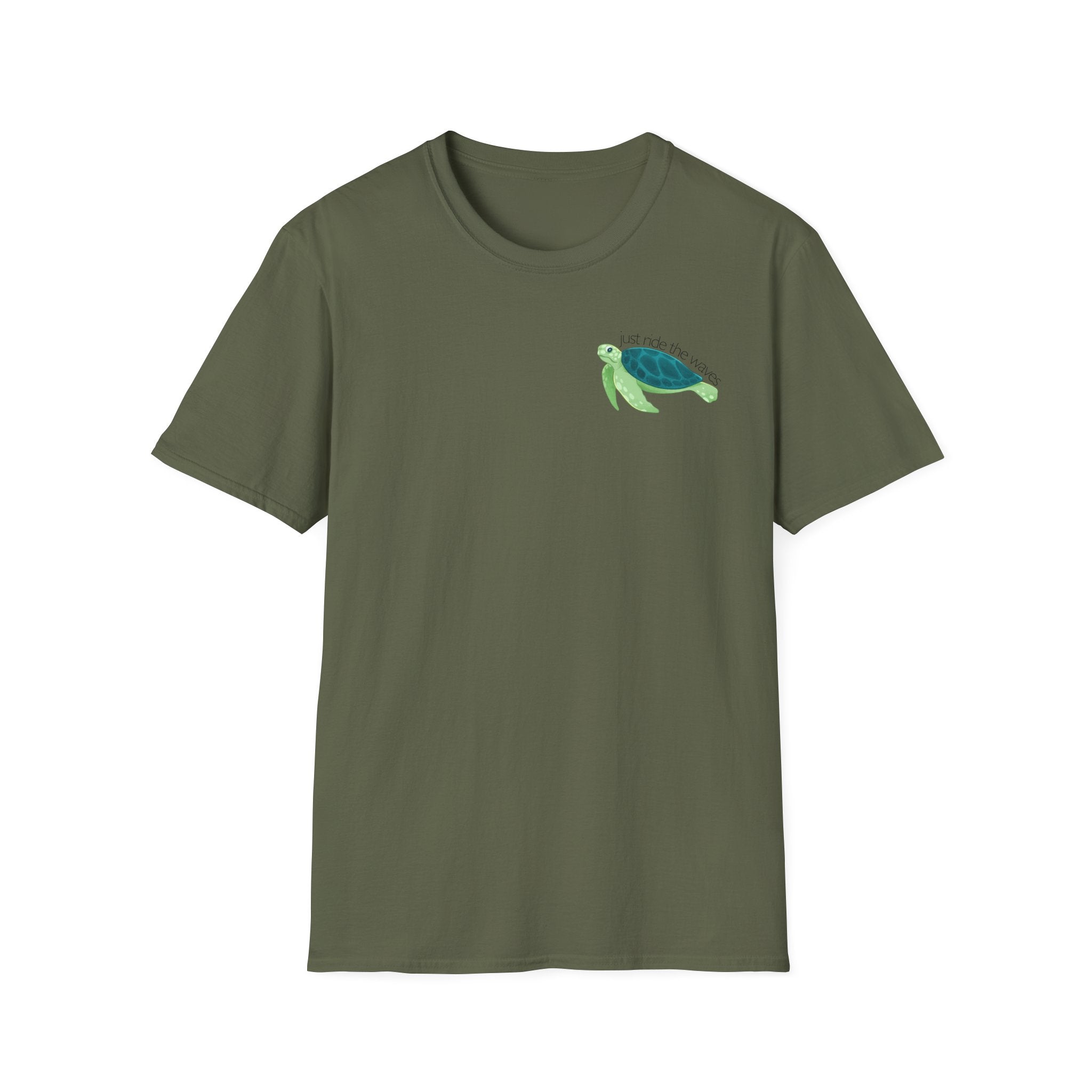 Sea Turtle T-Shirt — "Just Ride the Waves" Relaxed Coastal Tee