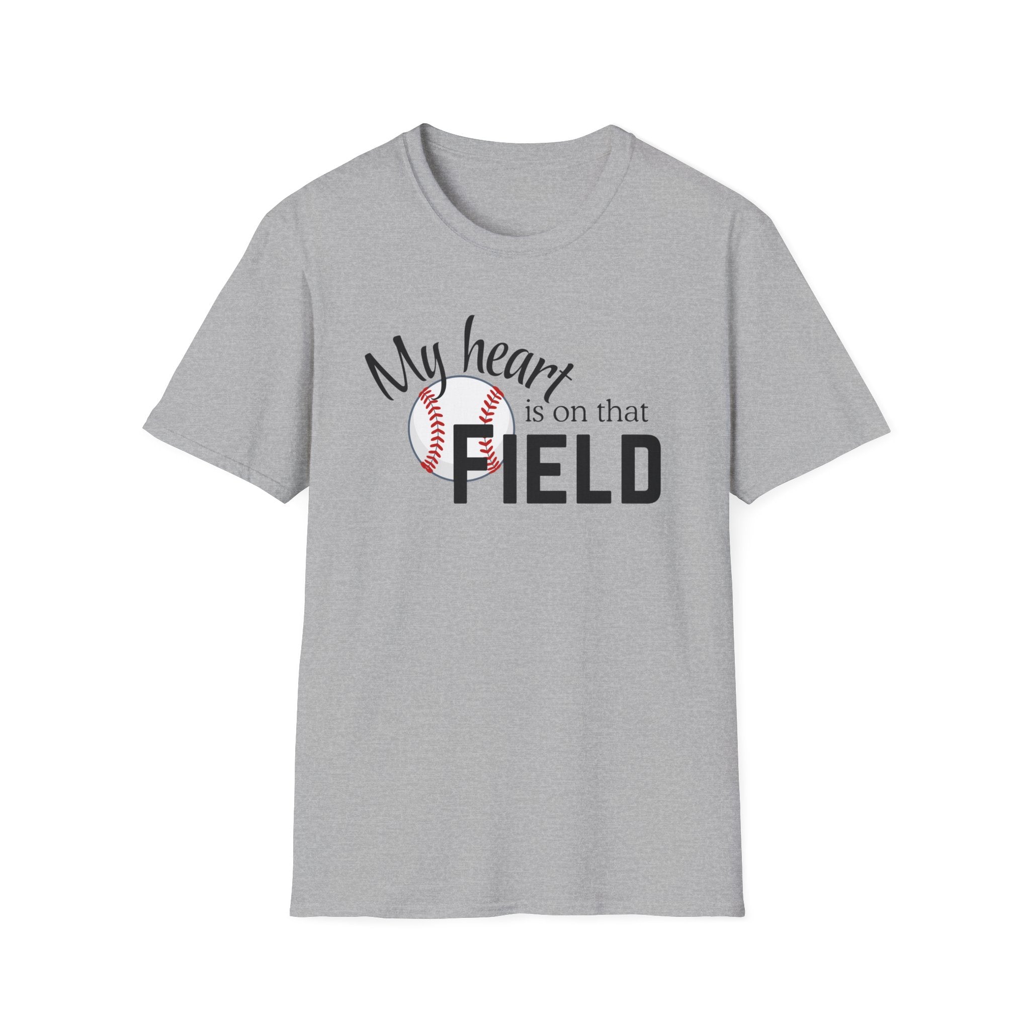 Baseball Tee – “My Heart Is On That Field” Graphic T-Shirt