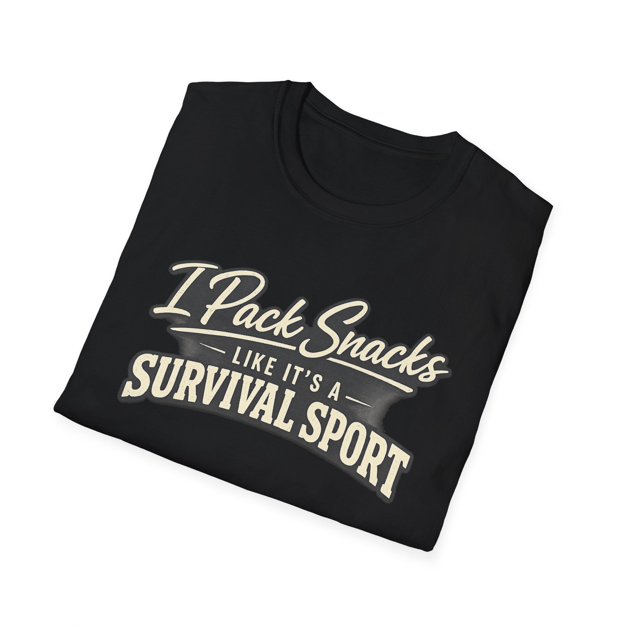 I Pack Snacks Like It’s a Survival Sport T-Shirt — Funny Snack Lover Graphic Tee