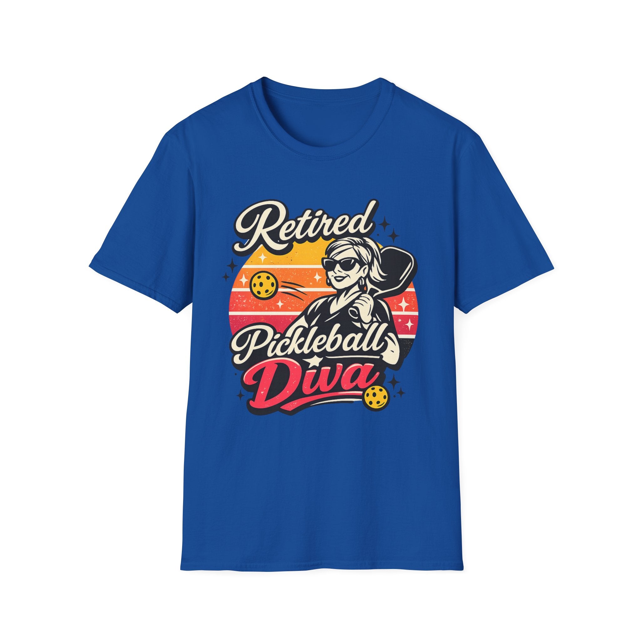 Retired Pickleball Diva T-Shirt — Funny Retirement Gift for Women Players