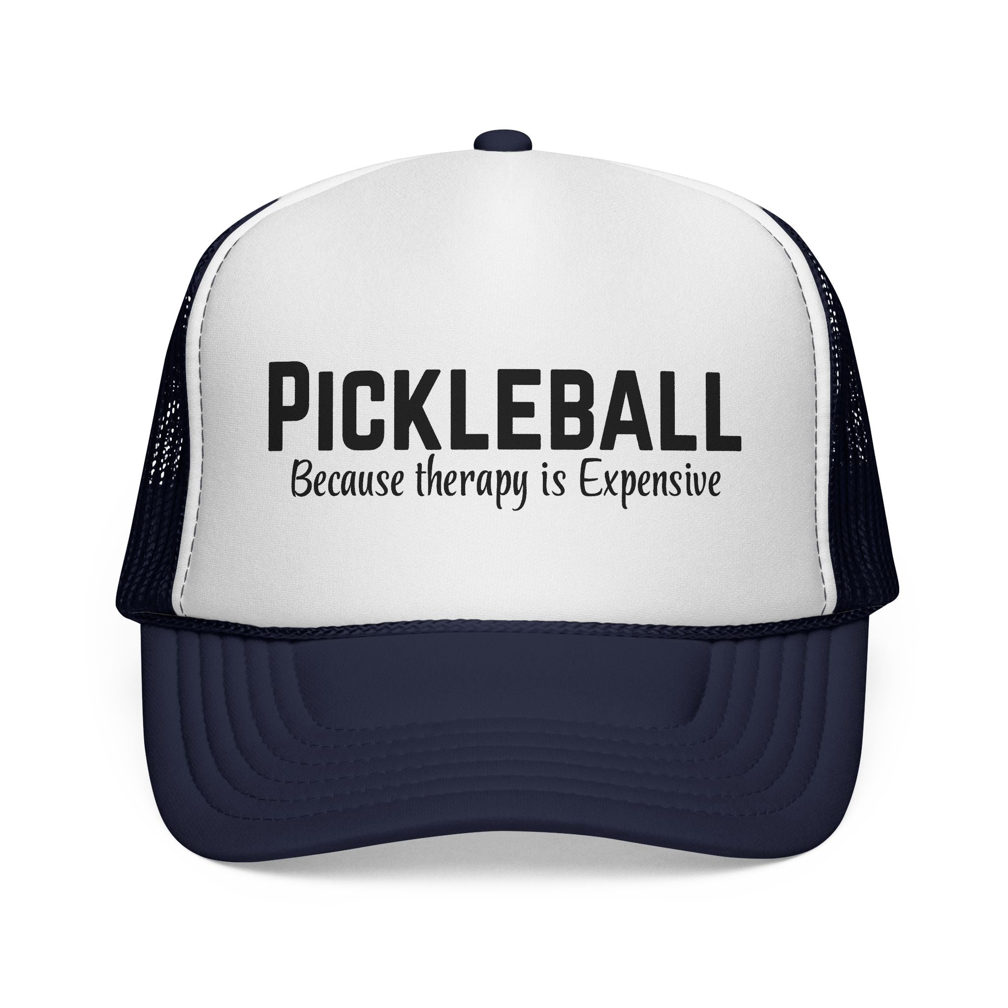 Pickleball Trucker Hat - "Because Therapy Is Expensive" Mesh Cap