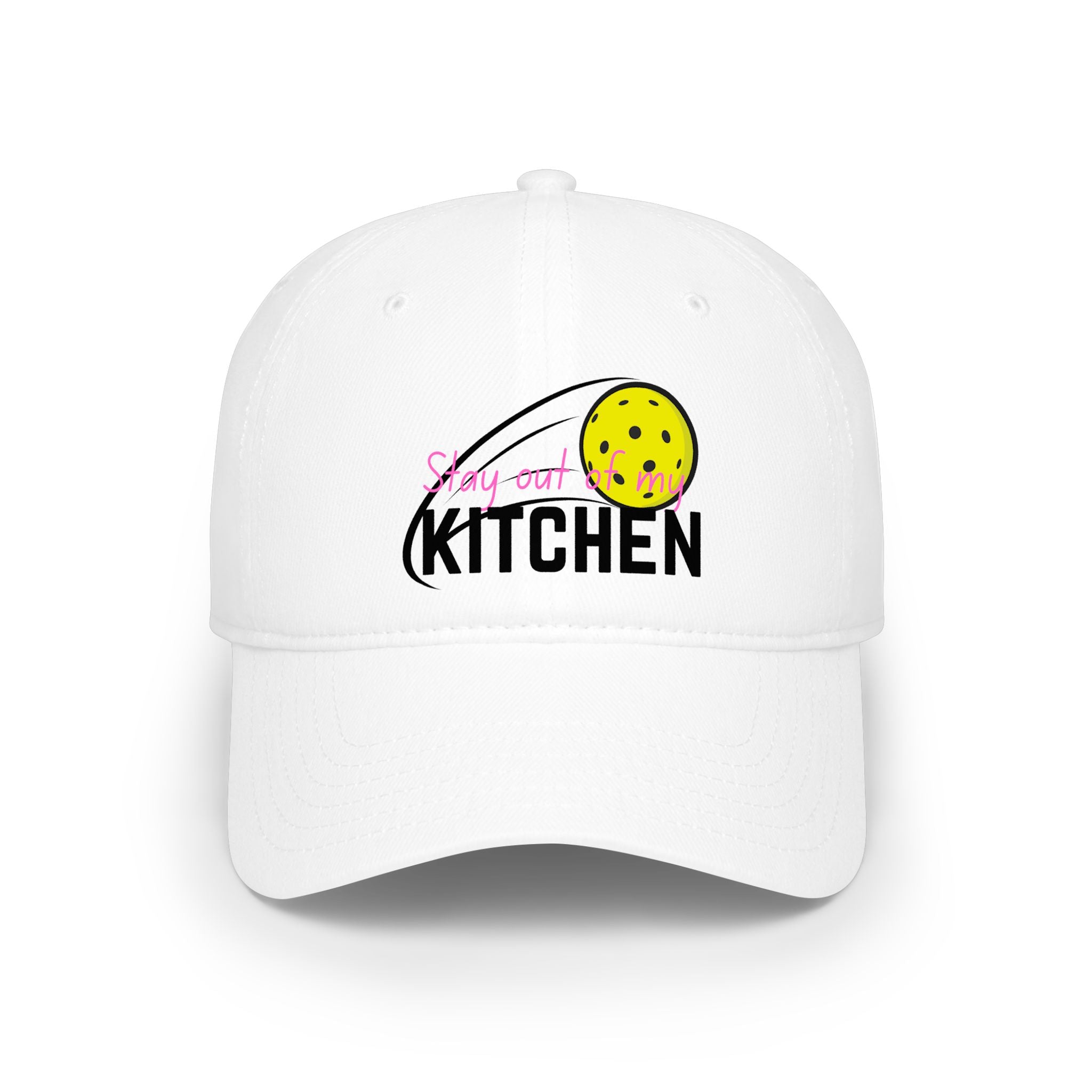 Baseball Cap — "Stay Out Kitchen" Pizza Slice Embroidered Red Cap