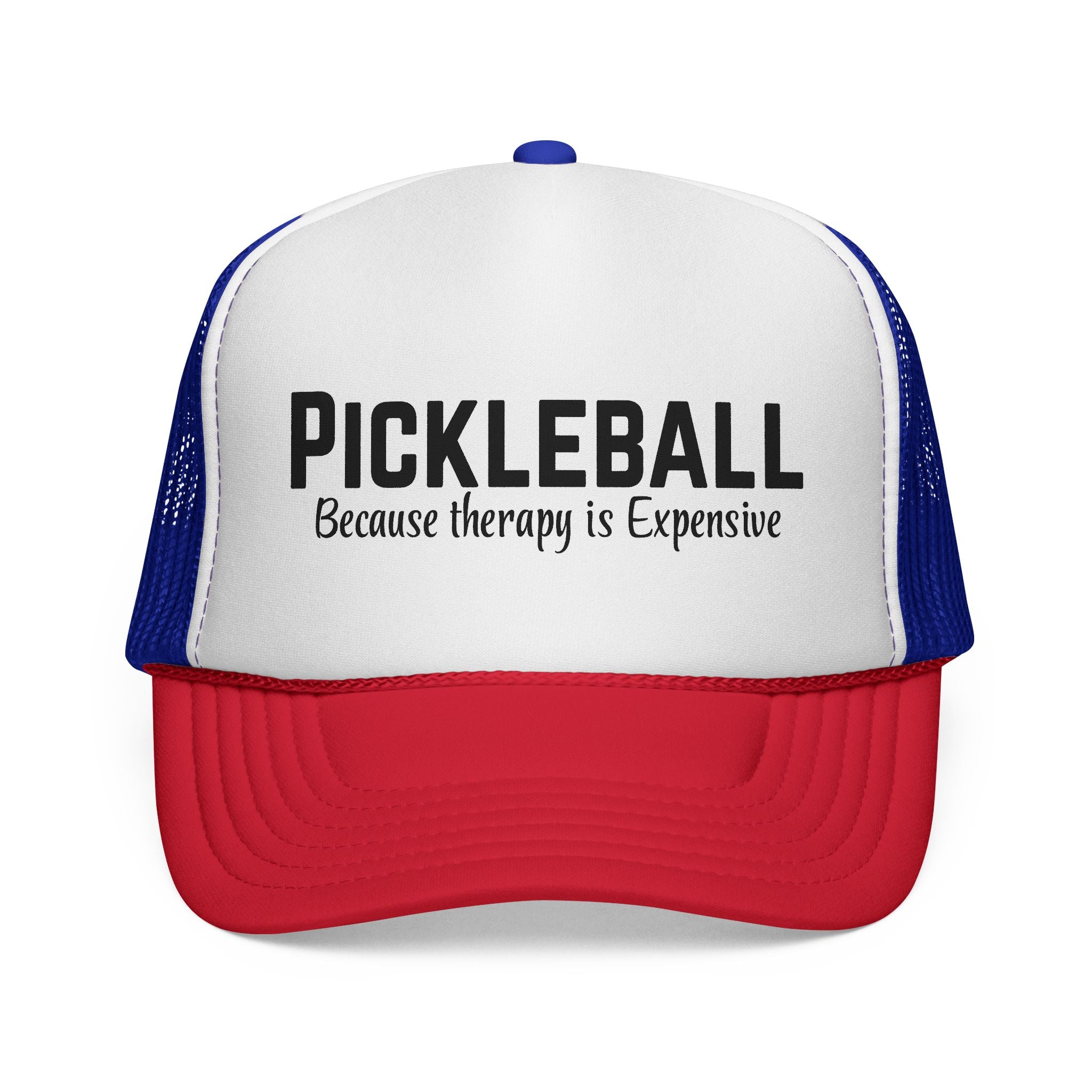 Pickleball Trucker Hat - "Because Therapy Is Expensive" Mesh Cap