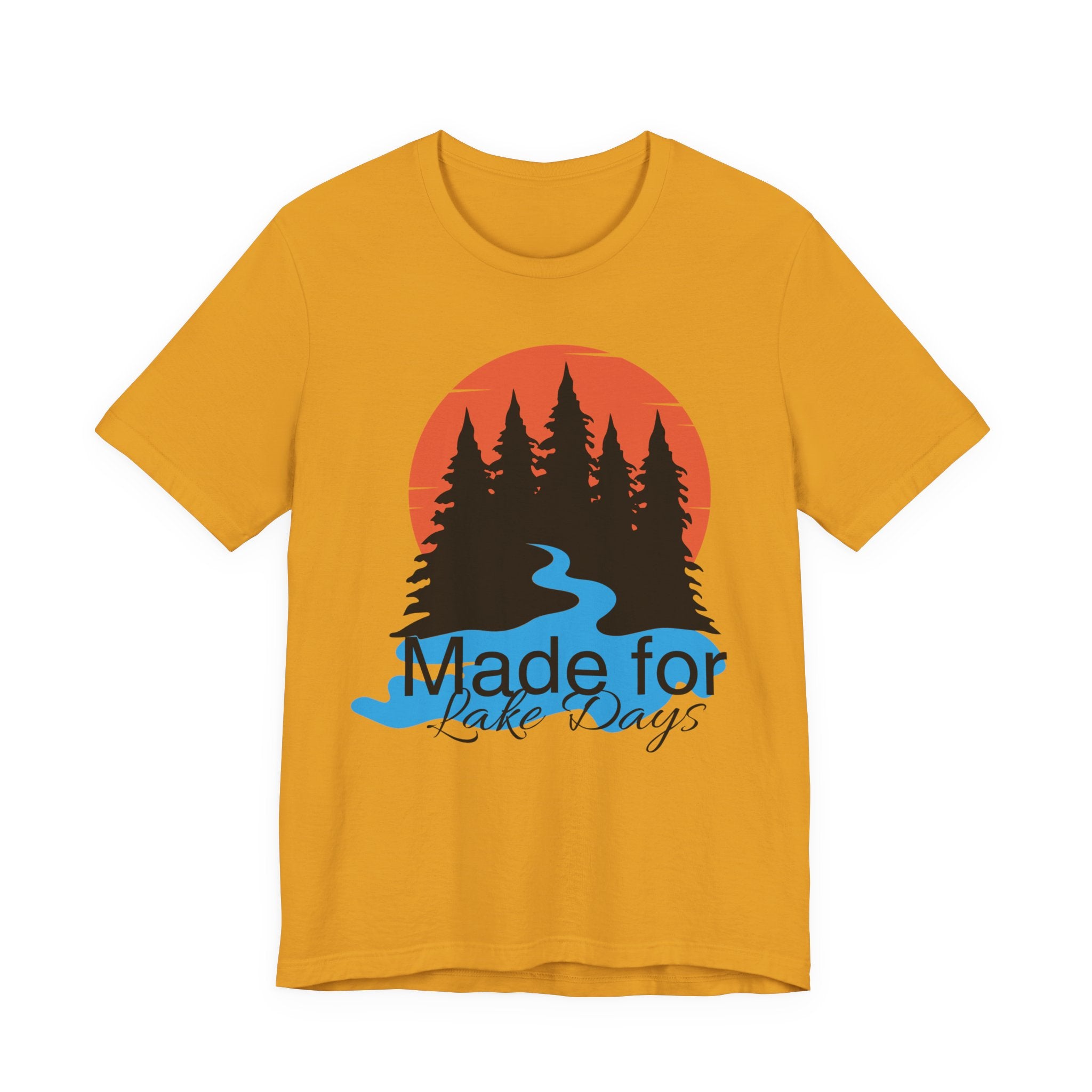 Made for Lake Days T-Shirt — Retro Sunset Pines & River Outdoor Tee