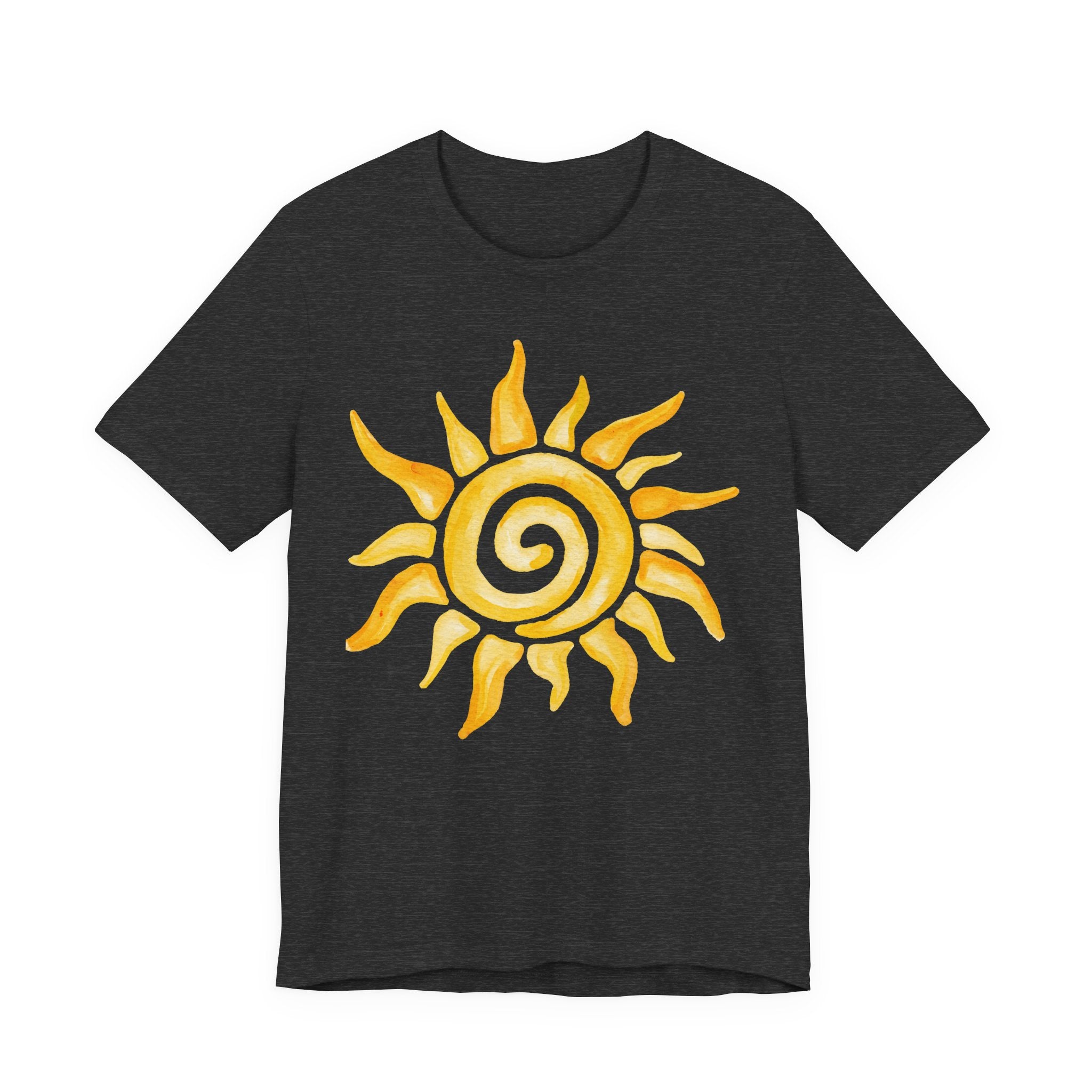 Sunshine Spiral T-Shirt — Watercolor Yellow Sun Graphic Tee