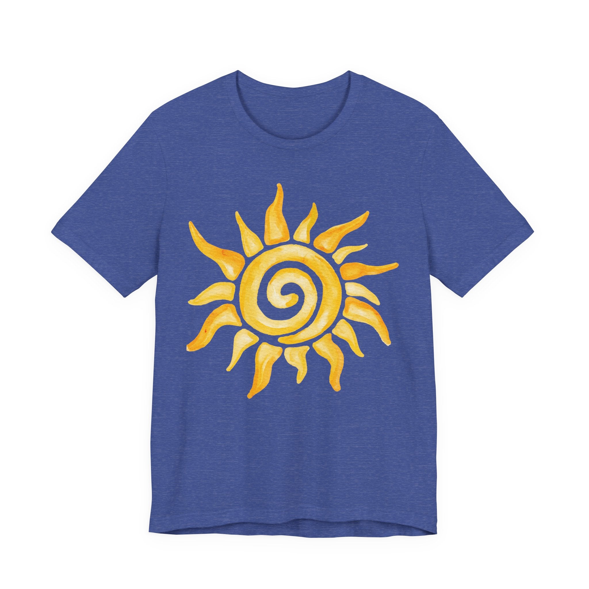Sunshine Spiral T-Shirt — Watercolor Yellow Sun Graphic Tee