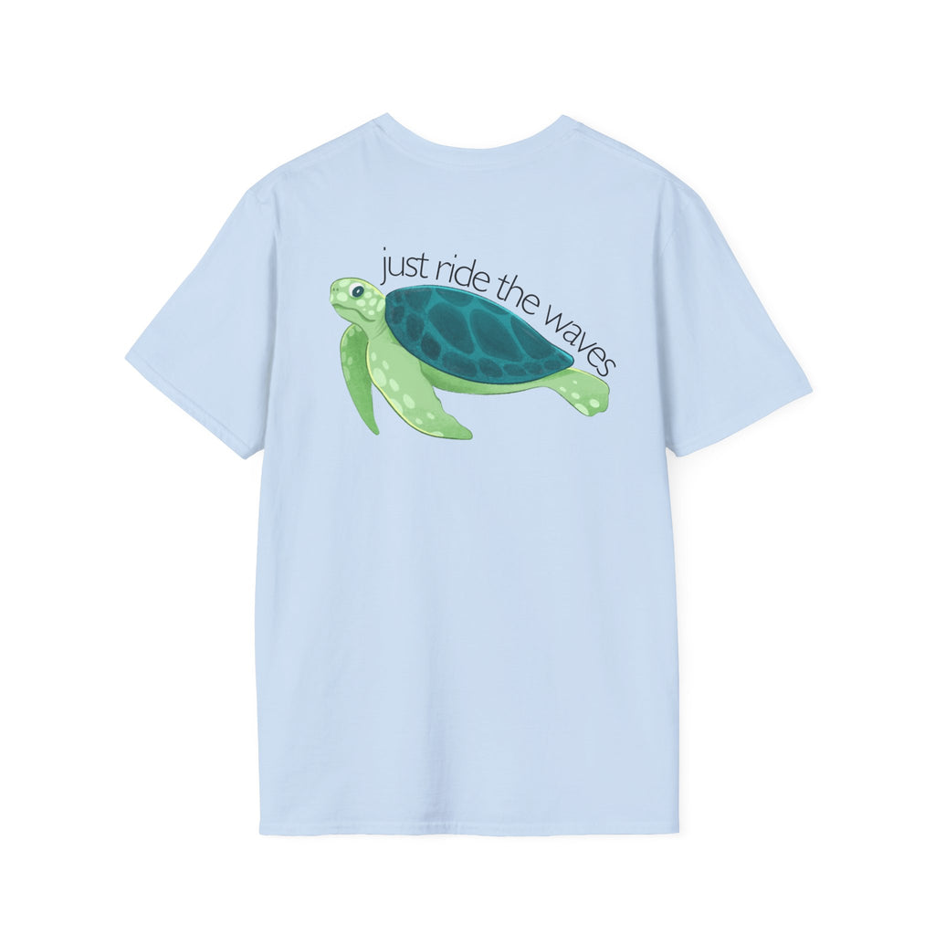 Sea Turtle T-Shirt — "Just Ride the Waves" Relaxed Coastal Tee