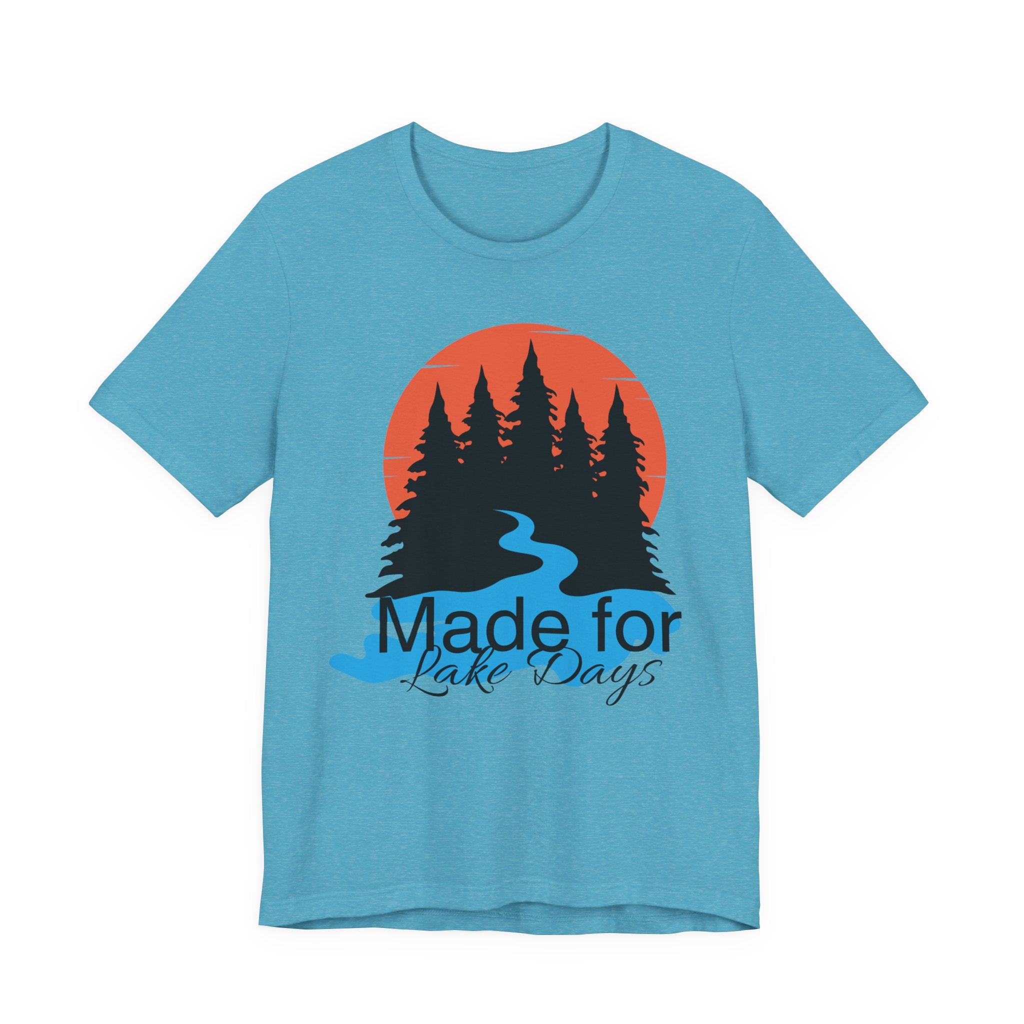 Made for Lake Days T-Shirt — Retro Sunset Pines & River Outdoor Tee