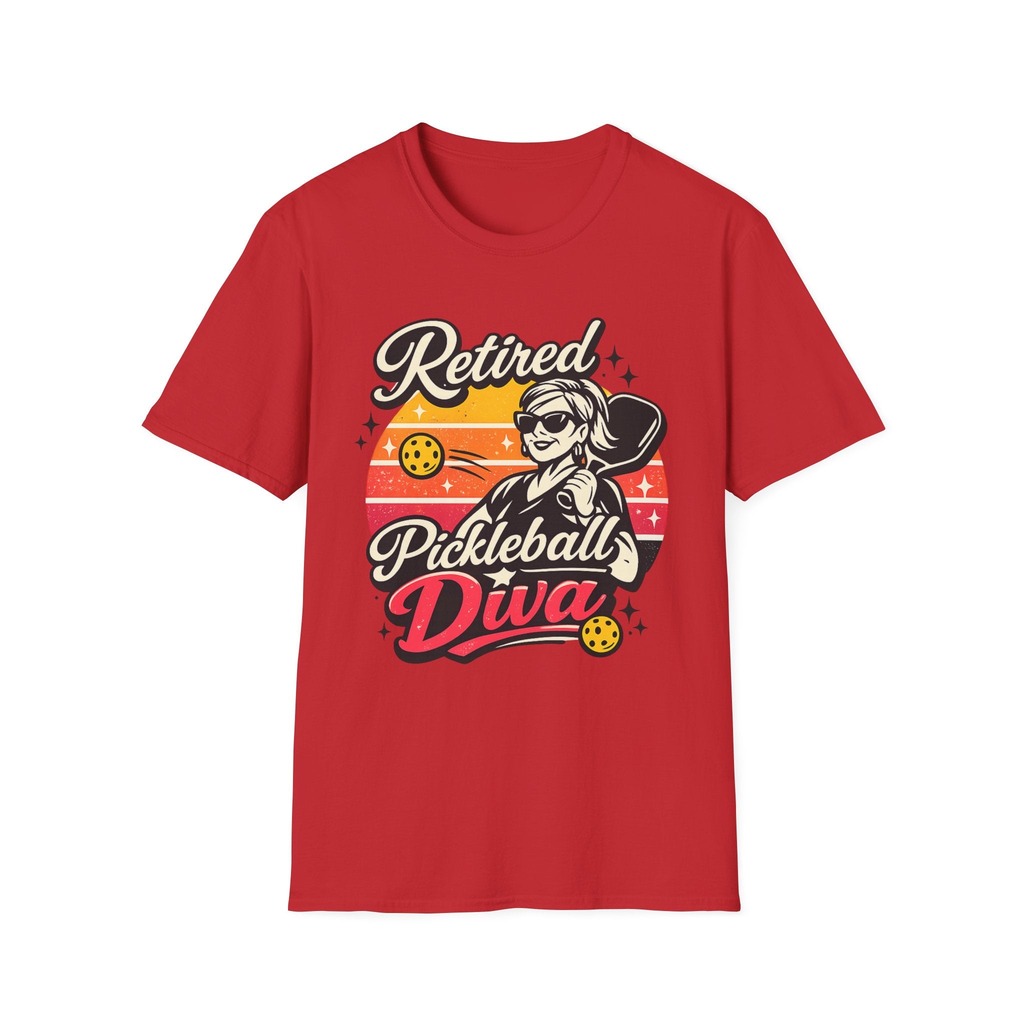 Retired Pickleball Diva T-Shirt — Funny Retirement Gift for Women Players
