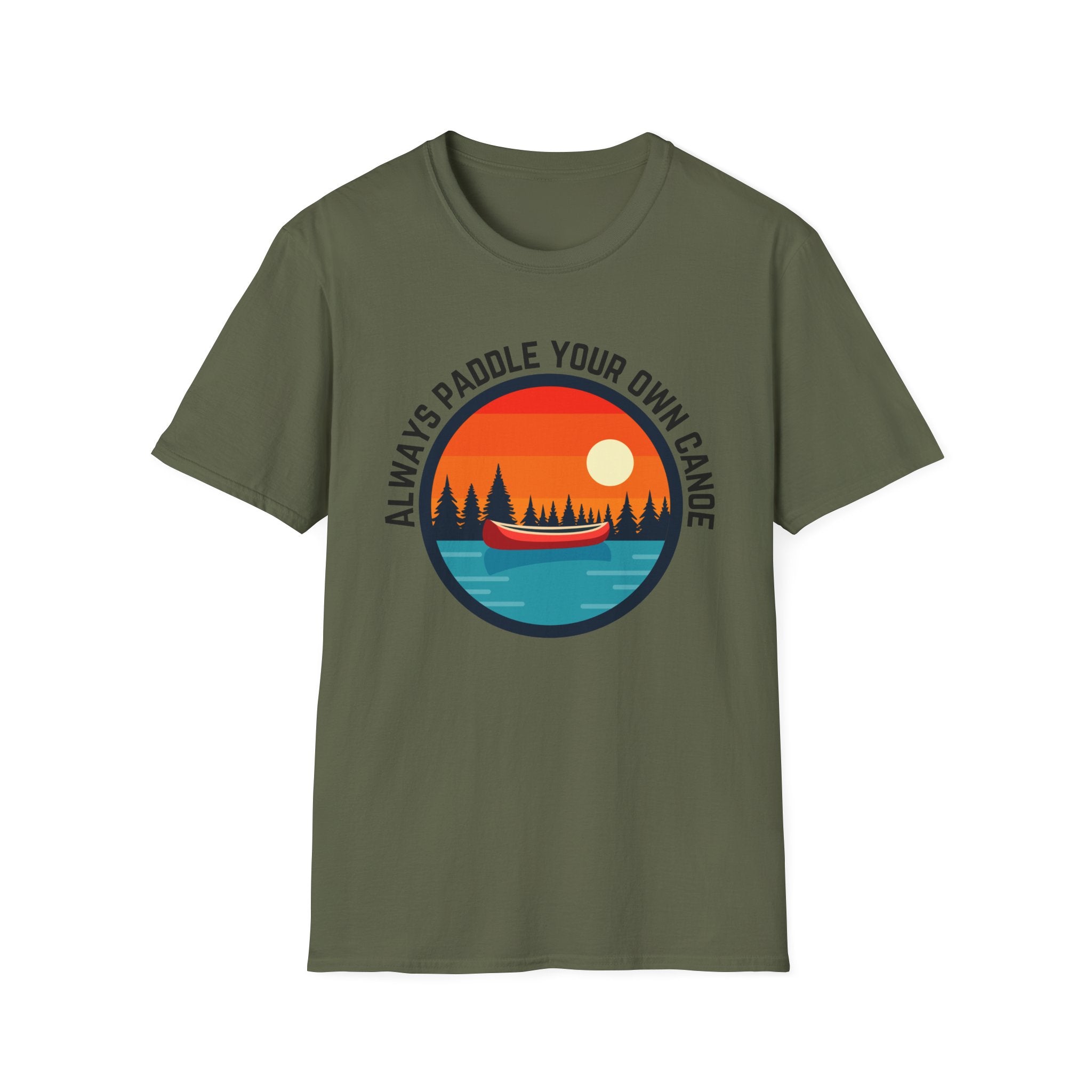 Canoe Sunset T-Shirt — "Always Paddle Your Own Canoe" Outdoor Adventure Tee