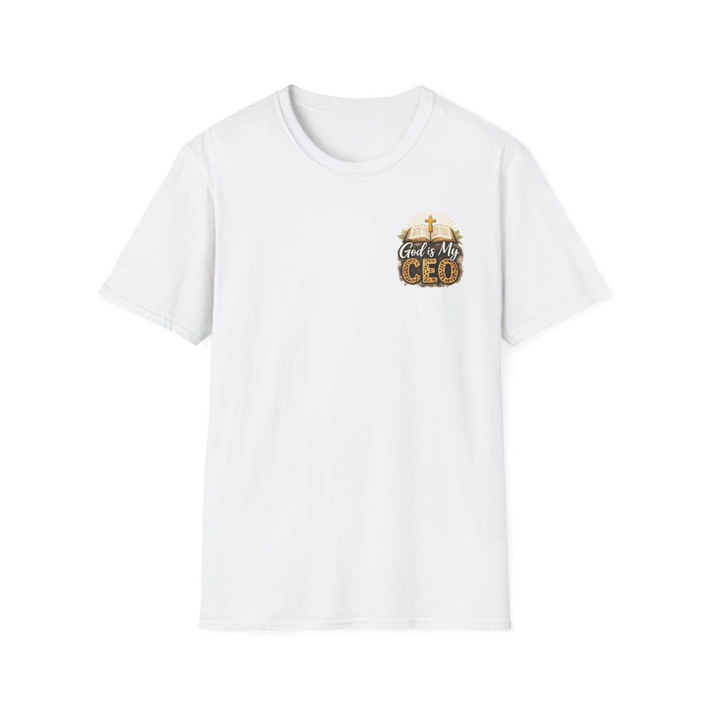 God Is My CEO T-Shirt — Faith-Driven Christian Tee with Bible & Cross Design