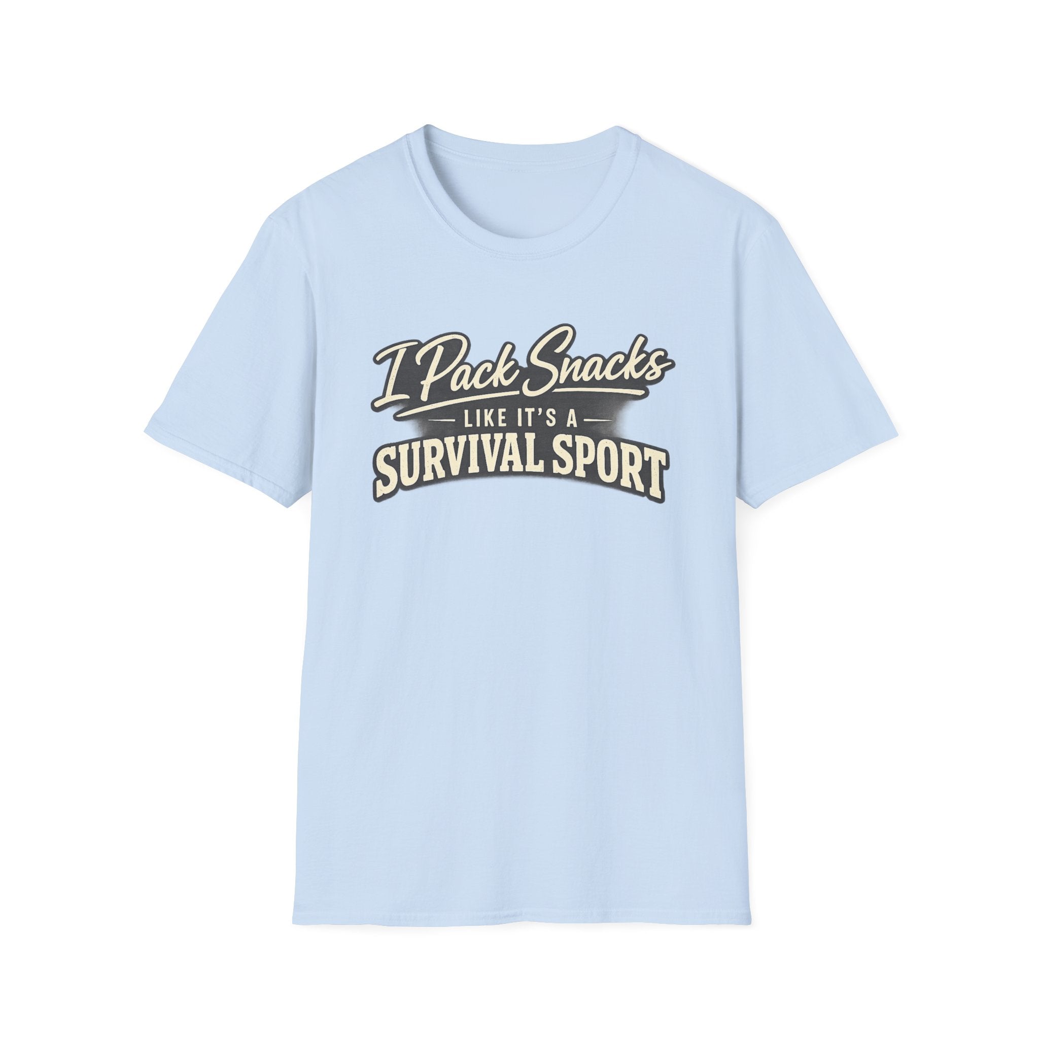 I Pack Snacks Like It’s a Survival Sport T-Shirt — Funny travel ball mom Graphic Tee