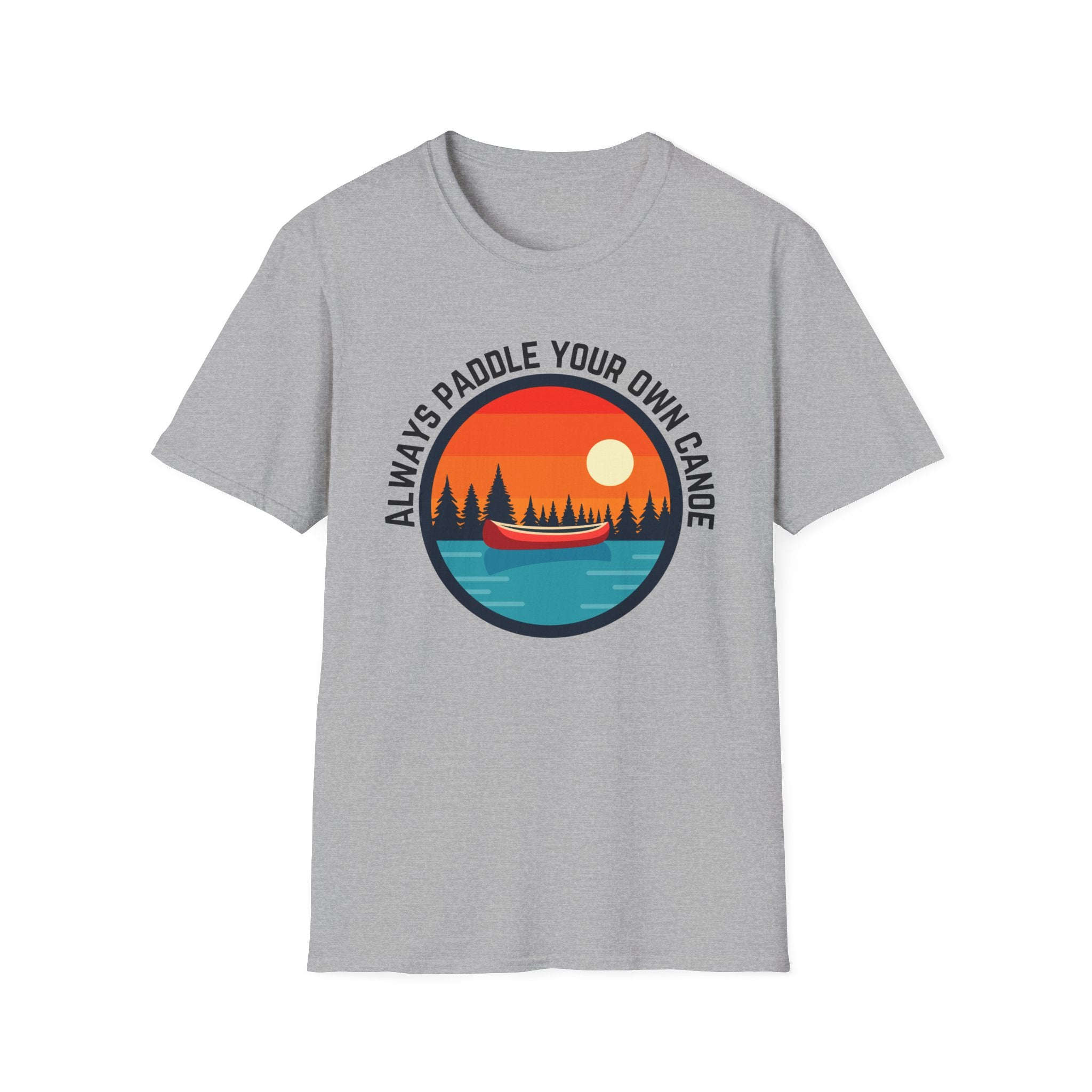 Canoe Sunset T-Shirt — "Always Paddle Your Own Canoe" Outdoor Adventure Tee